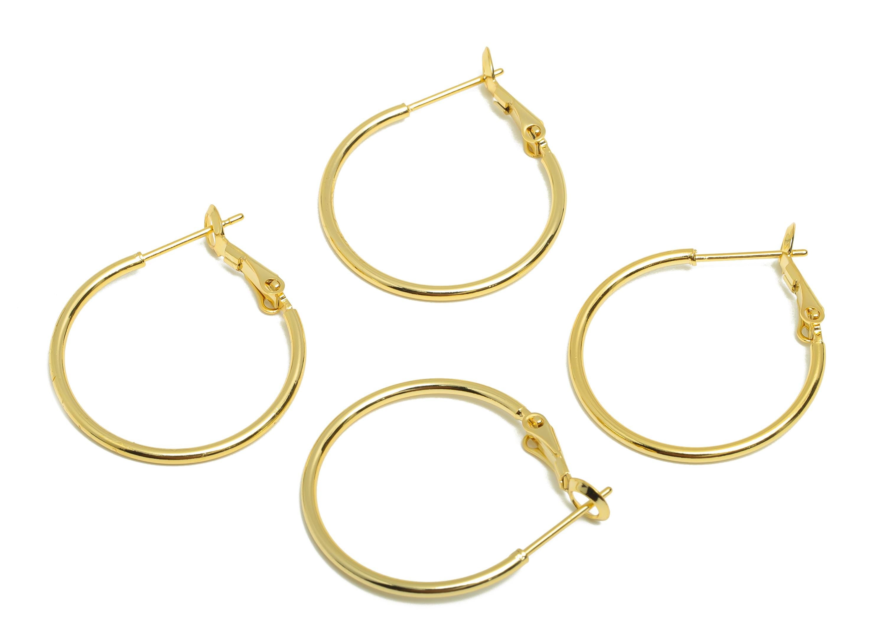 Brass Circle Hoop Earring - Gold Minimalist Huggie Earring - Round Daily Wear Earring - 18K Real Gold Plating - 30.91x25.14x1.49mm - RGP8976 - DOMEDBAZAAR