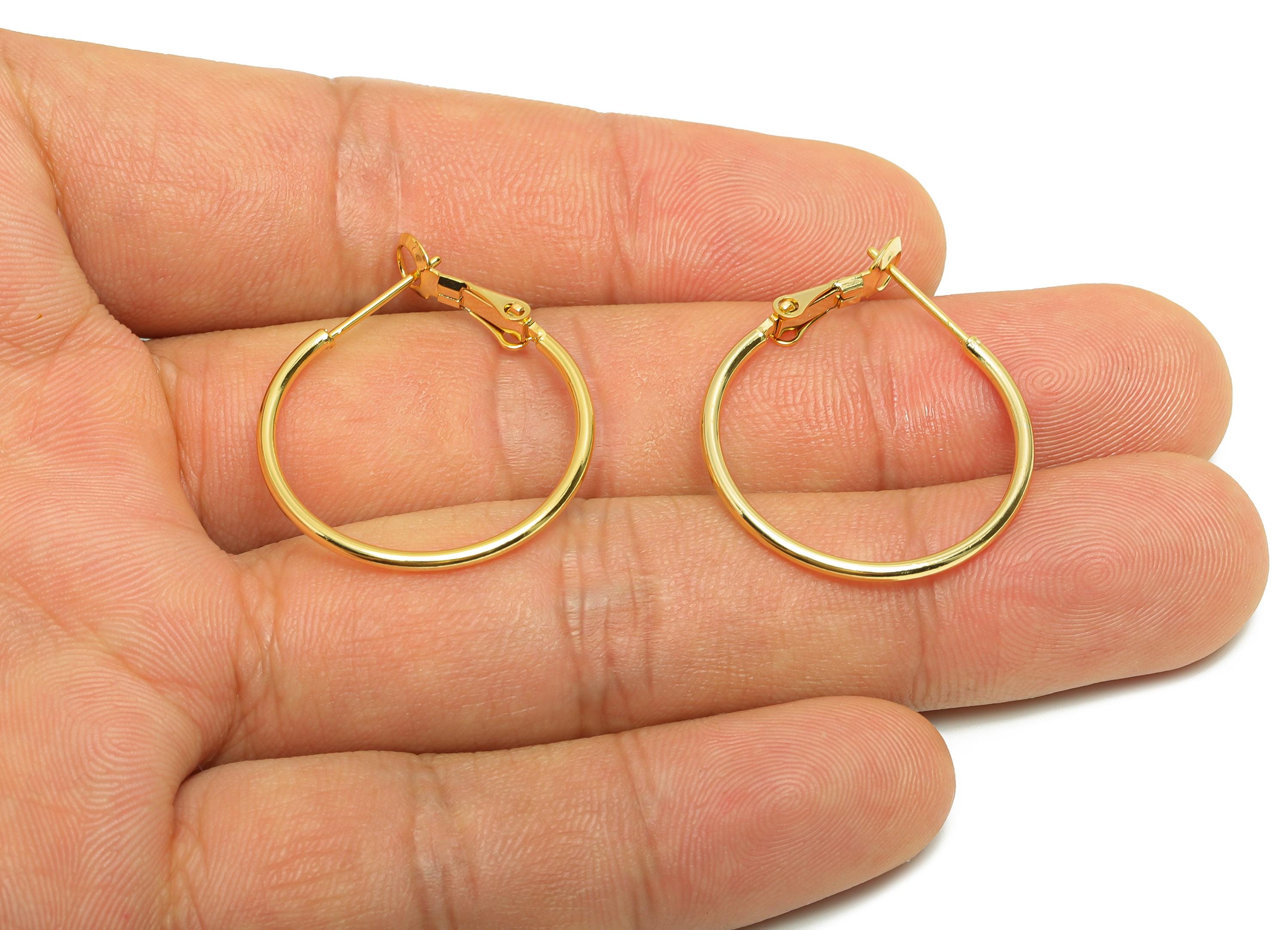 Brass Circle Hoop Earring - Gold Minimalist Huggie Earring - Round Daily Wear Earring - 18K Real Gold Plating - 30.91x25.14x1.49mm - RGP8976 - DOMEDBAZAAR