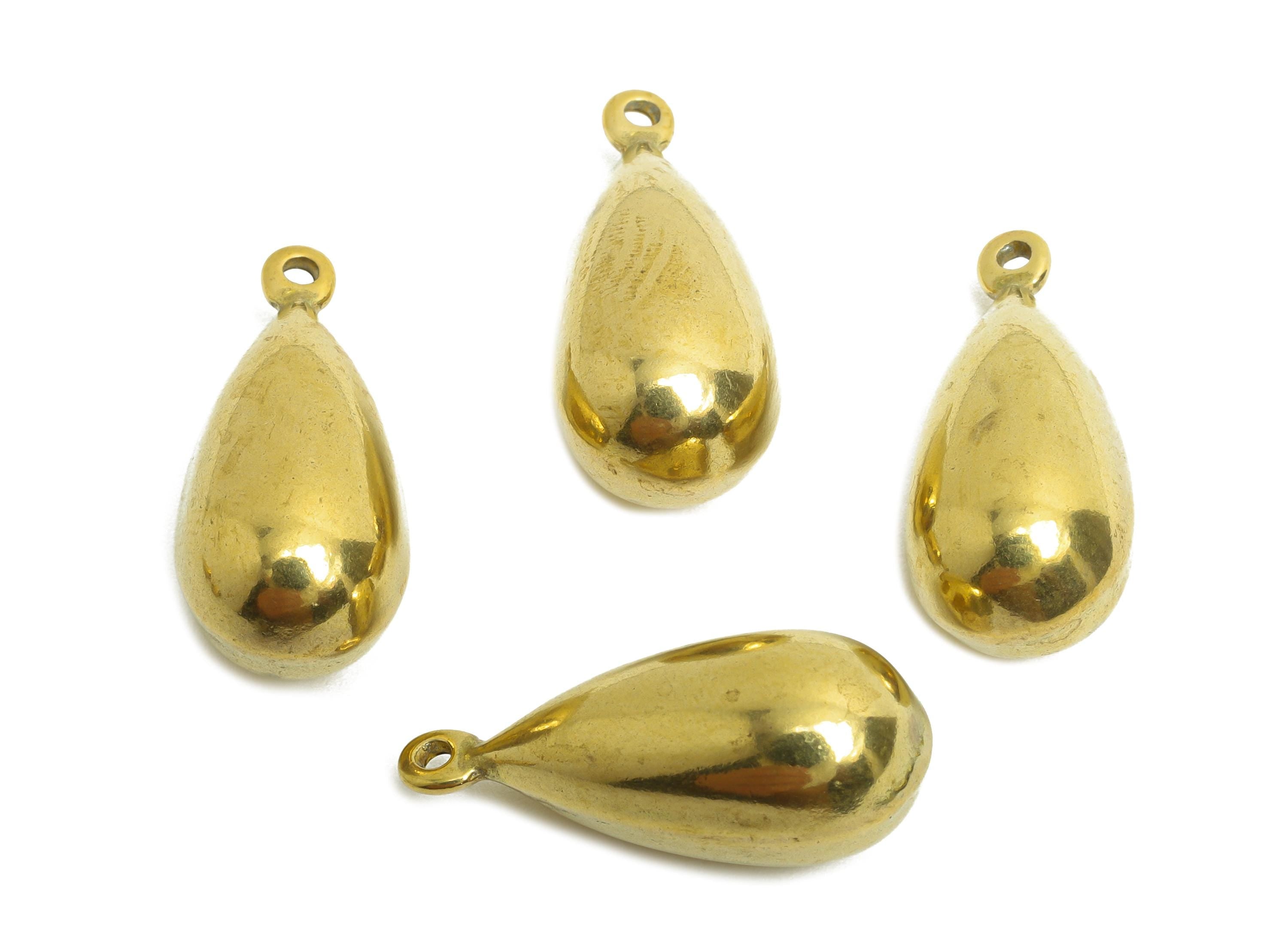 Brass Bead Earring Charm - Raw Brass Minimalist Teardrop Charm - Brass Classic Teardrop Jewelry - Elegant Charm - 23x10x10mm - PP10765 - DOMEDBAZAAR