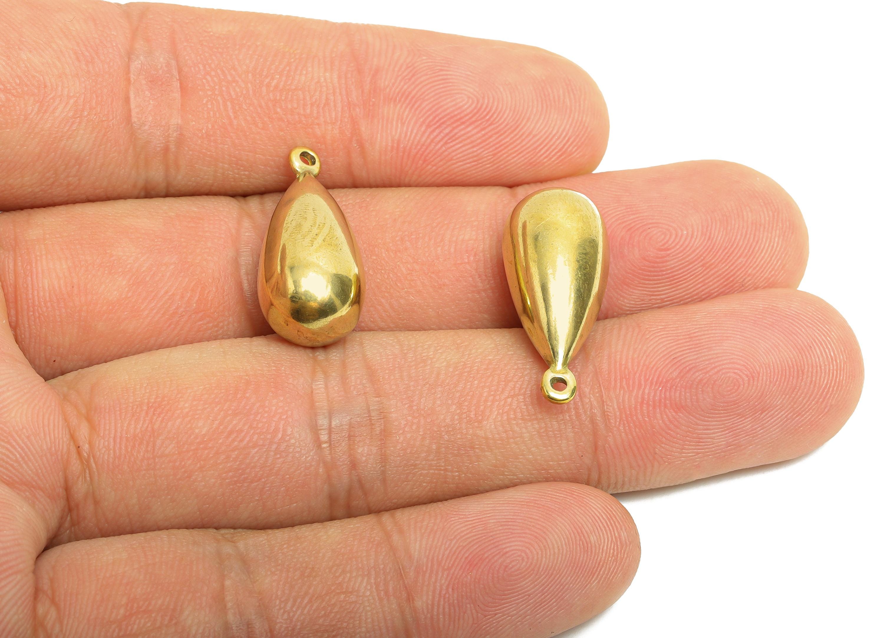 Brass Bead Earring Charm - Raw Brass Minimalist Teardrop Charm - Brass Classic Teardrop Jewelry - Elegant Charm - 23x10x10mm - PP10765 - DOMEDBAZAAR