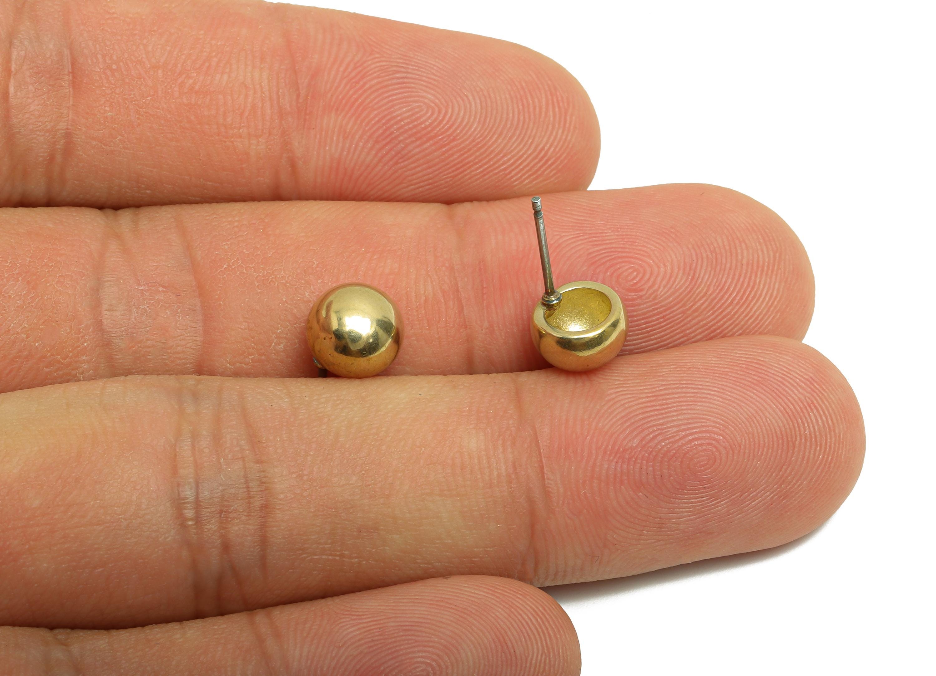 Brass Classic Stud Earring - Raw Brass Minimalist Geometry Earring Post - Everyday Wear Jewelry - Small Stud Earring - 7.6x7.6x4mm - PP10837 - DOMEDBAZAAR