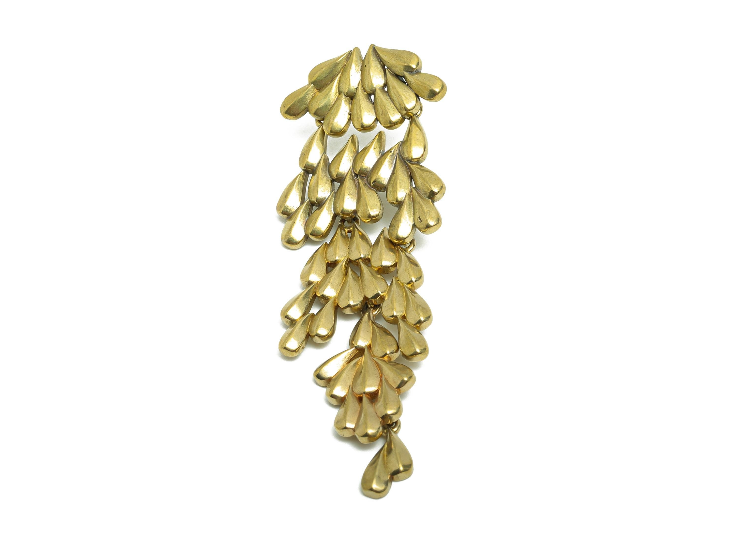 Vintage Layered Stud Earring - Raw Brass Textured Antique Boho Chic Earring Post - Brass Bold Fashion Earring - 67.3x24.14x3mm - PP10819 - DOMEDBAZAAR