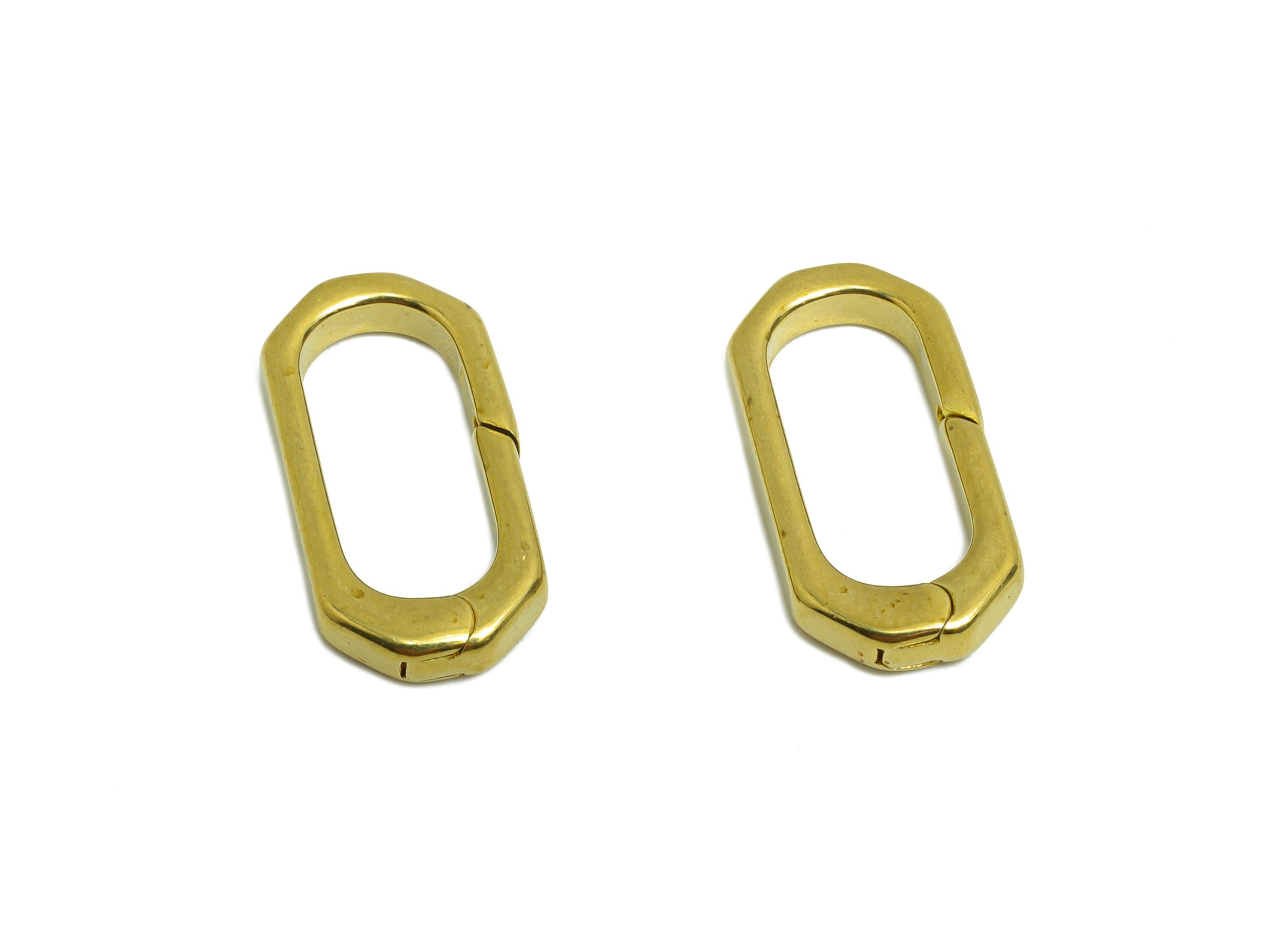 Brass Carabiner Clasp - Raw Brass Connector Clasp - Brass Oval Carabiner Link - Keychain Link Component - DIY Clasp - 20x10x3mm - PP10844 - DOMEDBAZAAR