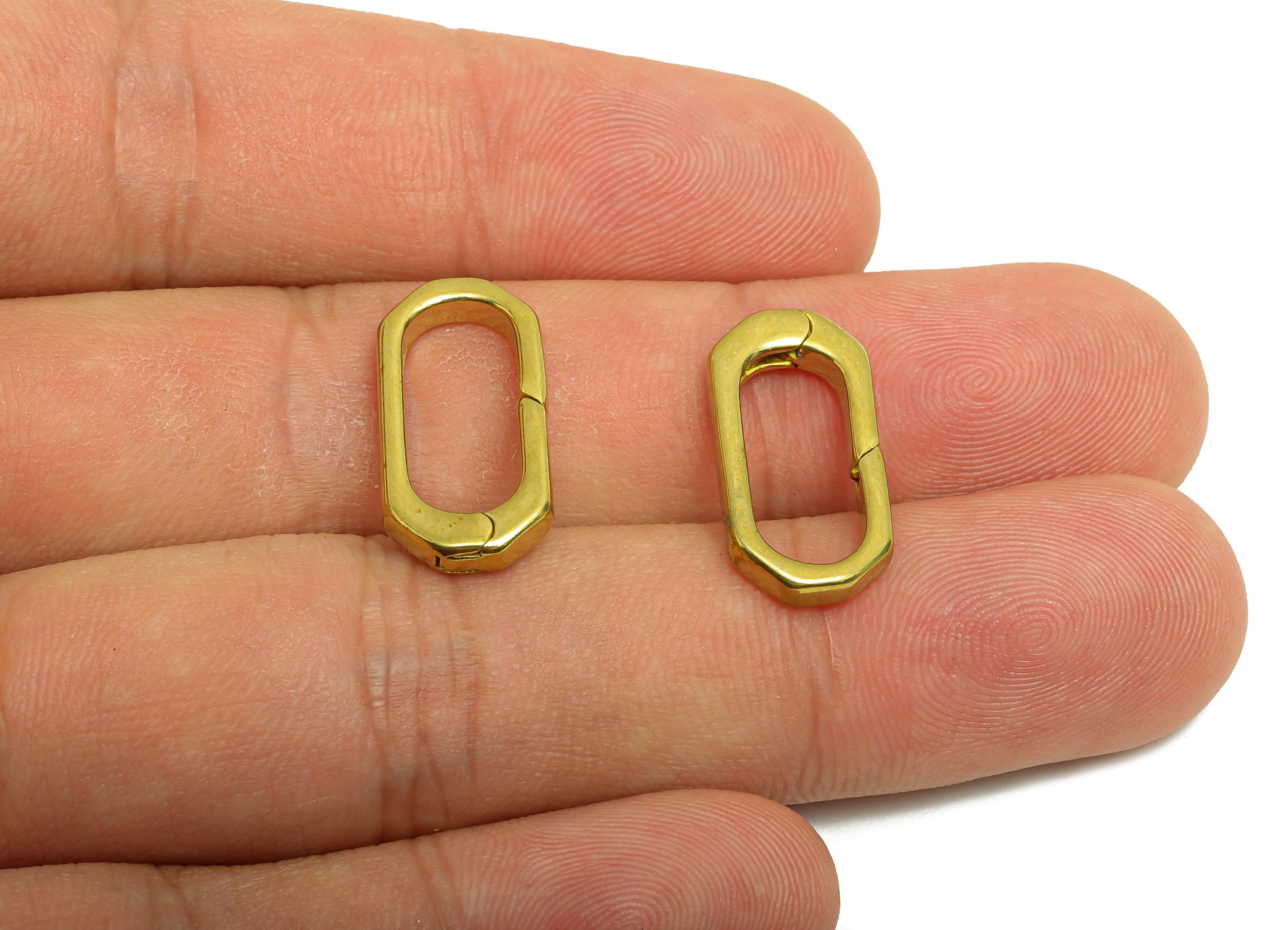 Brass Carabiner Clasp - Raw Brass Connector Clasp - Brass Oval Carabiner Link - Keychain Link Component - DIY Clasp - 20x10x3mm - PP10844 - DOMEDBAZAAR