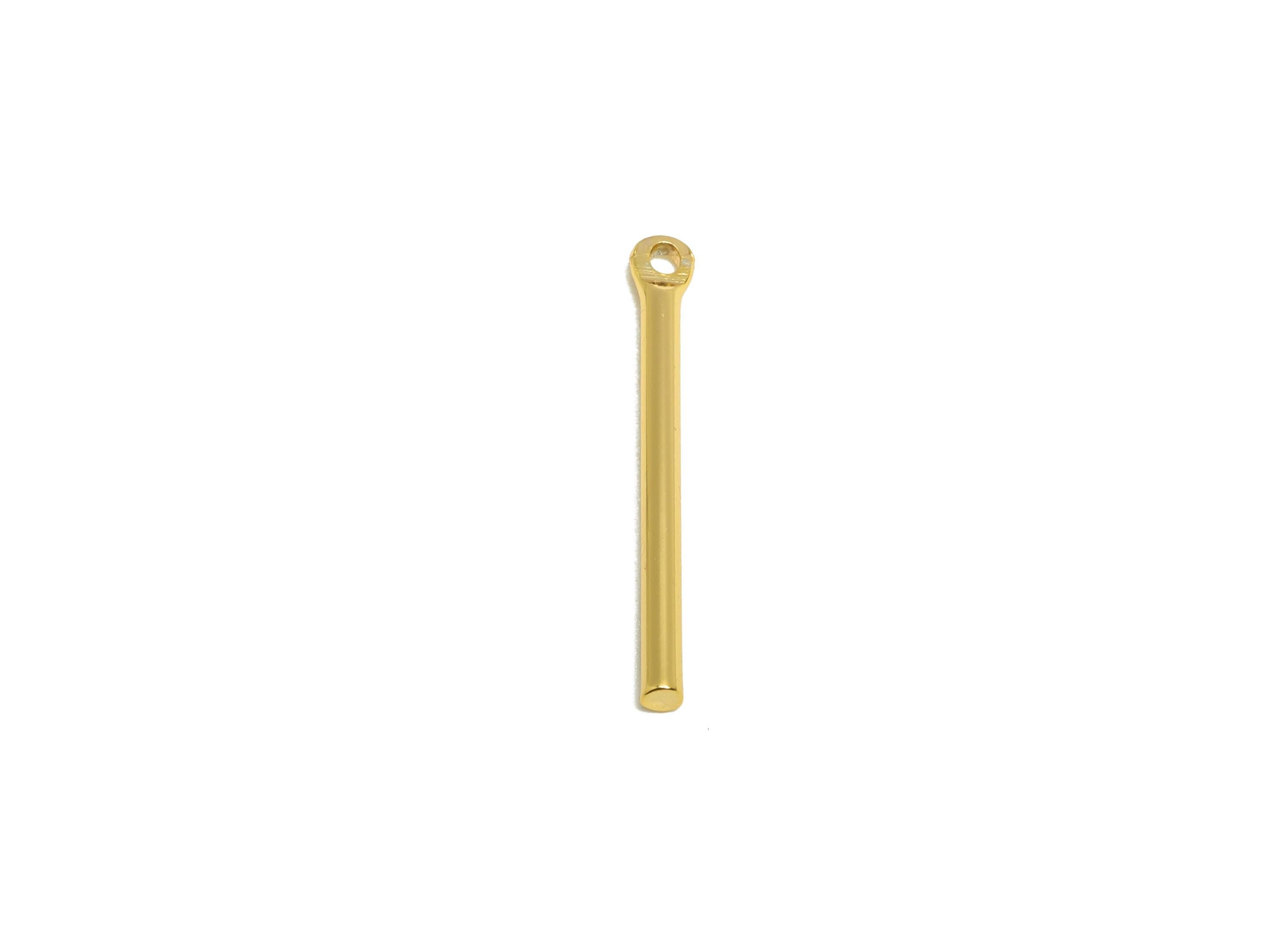 Brass Stick Earring Charm - Brass Bar Earring Charm - Wire Earring Charm - Stick Wire Charm - 18K Real Gold Plating - 20x1x1mm - RGP10204 - DOMEDBAZAAR