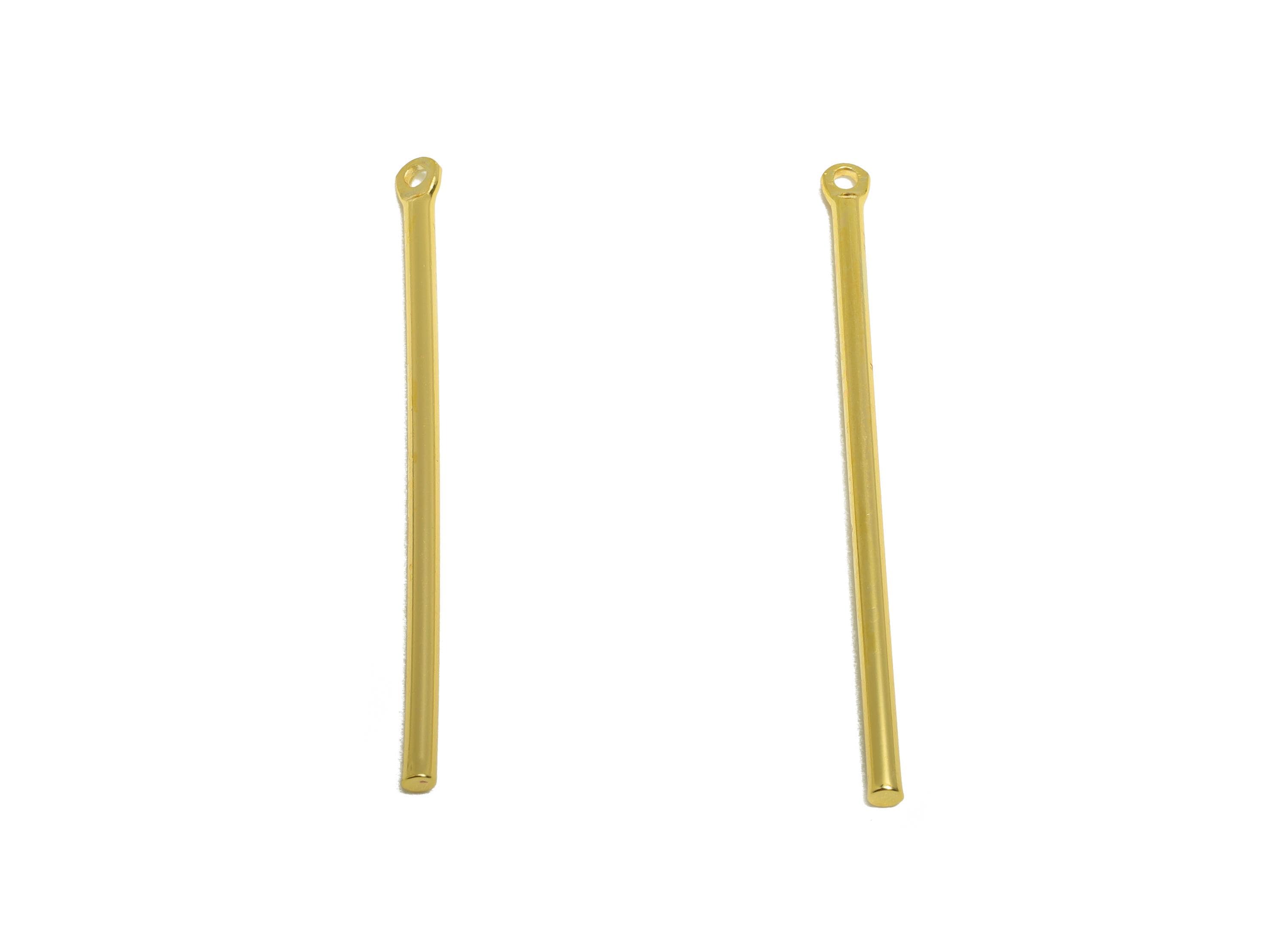 Brass Stick Earring Charm - Brass Bar Earring Charm - Wire Earring Charm - Stick Wire Charm - 18K Real Gold Plating - 35x1.5x1mm - RGP10201 - DOMEDBAZAAR