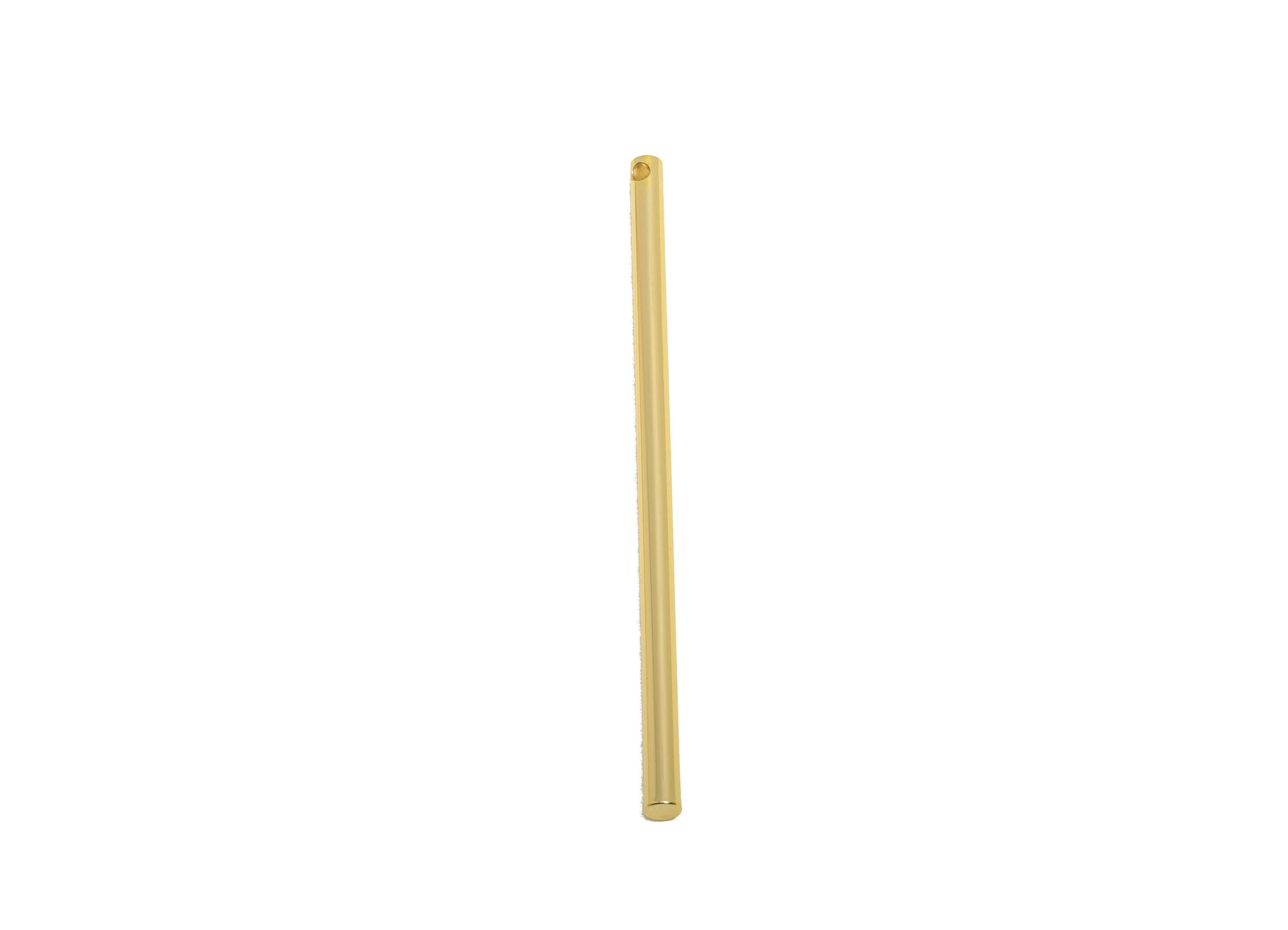 Brass Stick Earring Charm - Brass Bar Earring Charm - Wire Earring Charm - Stick Wire Charm - 18K Real Gold Plating - 45x2x2mm - RGP10181 - DOMEDBAZAAR