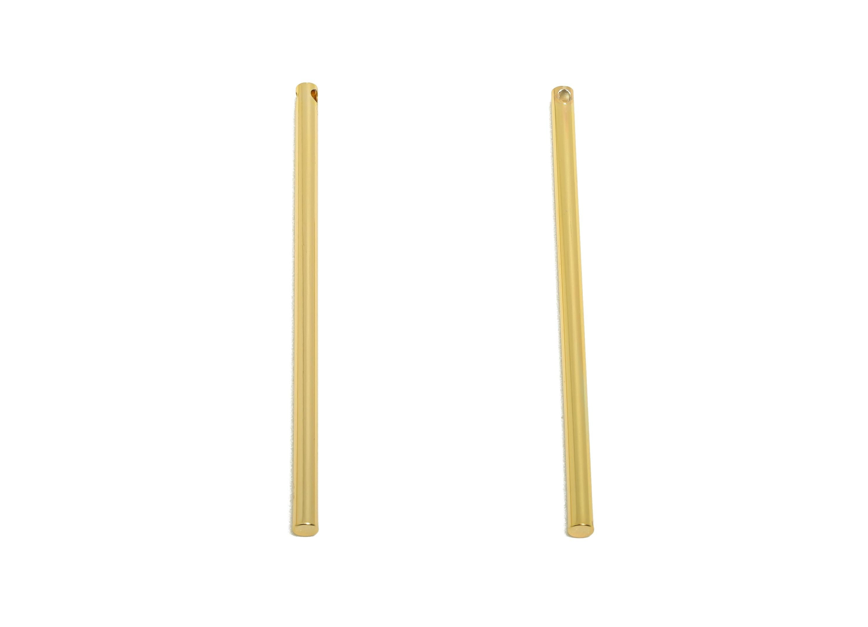 Brass Stick Earring Charm - Brass Bar Earring Charm - Wire Earring Charm - Stick Wire Charm - 18K Real Gold Plating - 45x2x2mm - RGP10181 - DOMEDBAZAAR