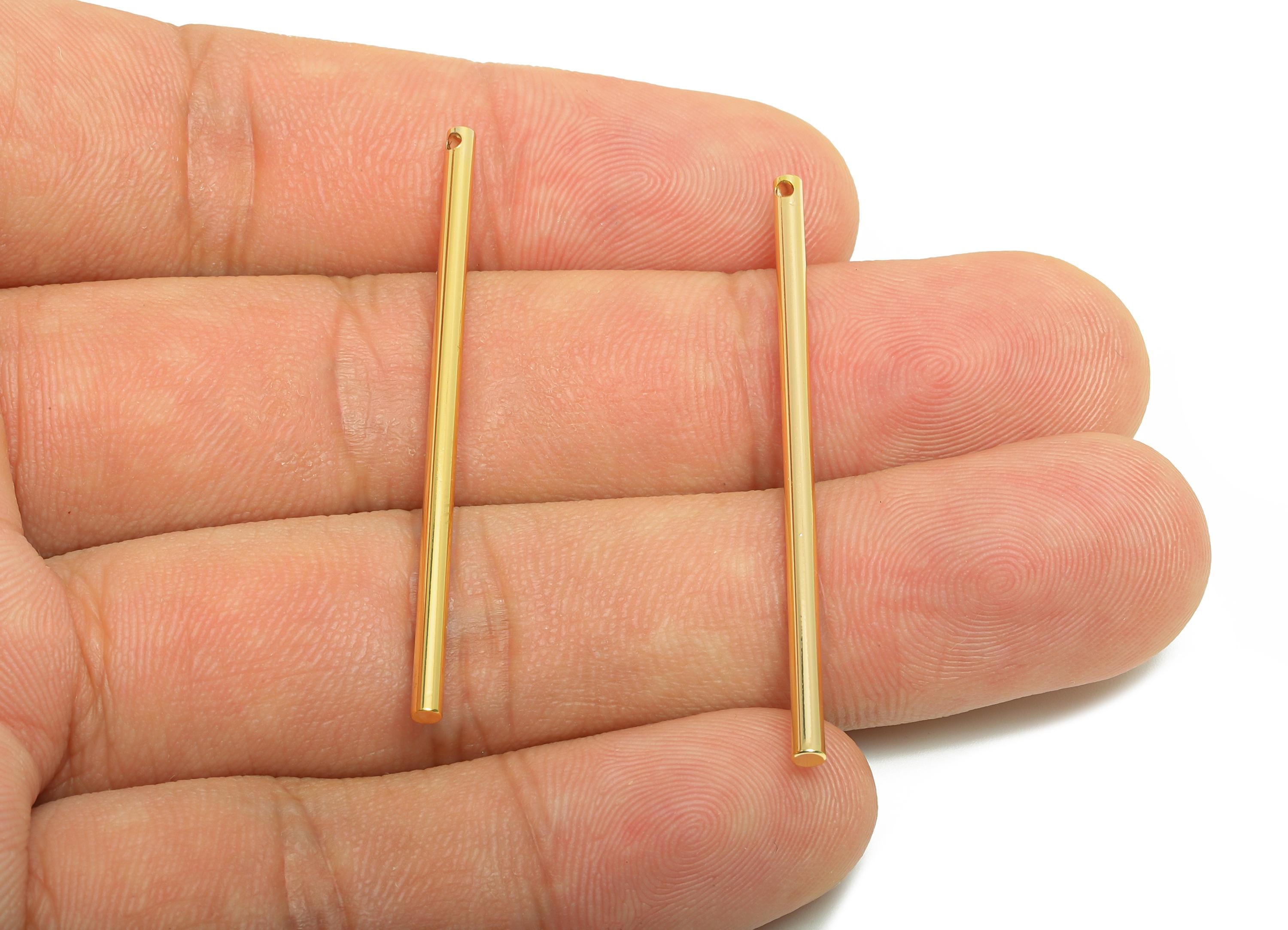 Brass Stick Earring Charm - Brass Bar Earring Charm - Wire Earring Charm - Stick Wire Charm - 18K Real Gold Plating - 45x2x2mm - RGP10181 - DOMEDBAZAAR