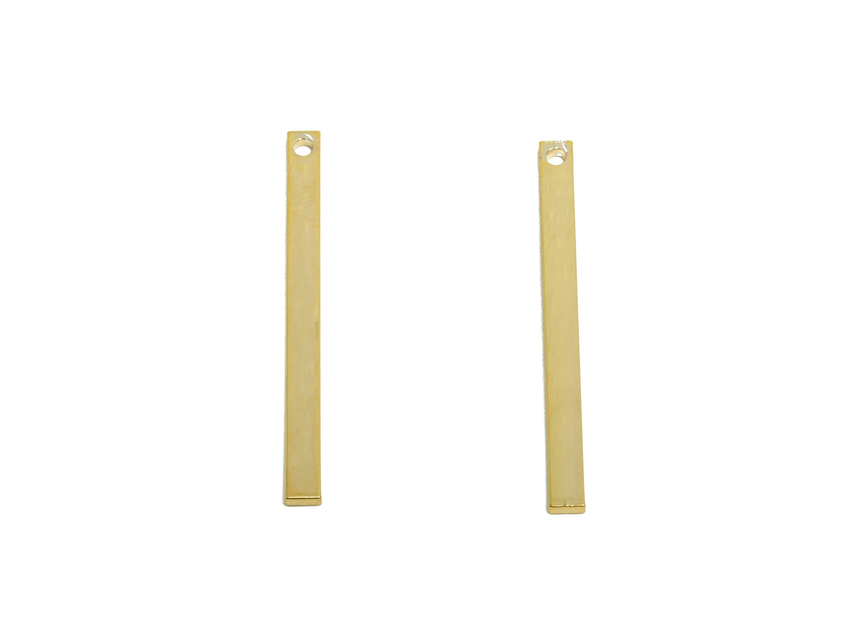 Brass Stick Earring Charm - Brass Bar Earring Charm - Rectangle Wire Earring Charm - Stick Charm - 18K Real Gold Plated - 32x2x1mm -RGP10153 - DOMEDBAZAAR