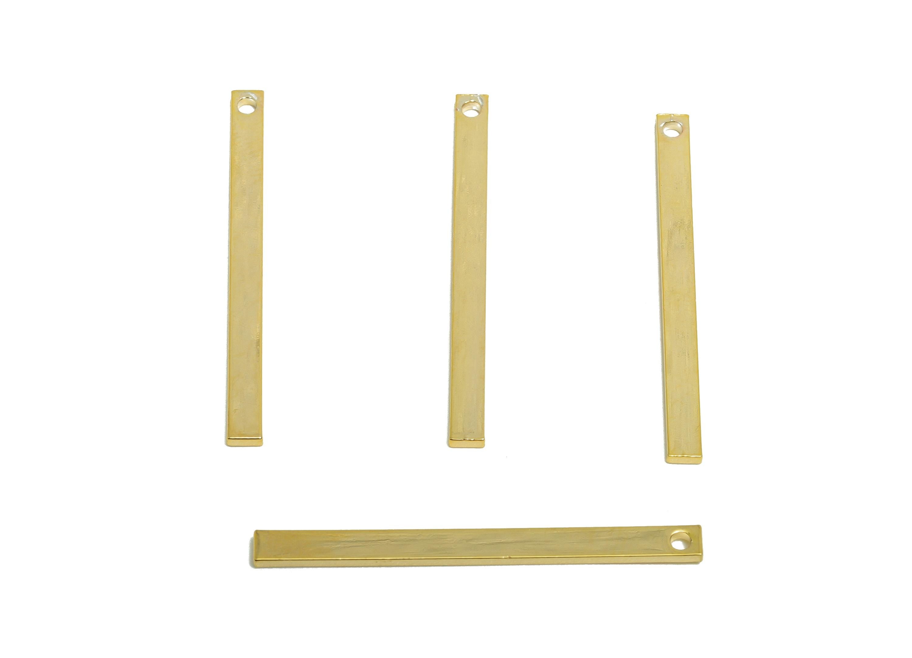 Brass Stick Earring Charm - Brass Bar Earring Charm - Rectangle Wire Earring Charm - Stick Charm - 18K Real Gold Plated - 32x2x1mm -RGP10153 - DOMEDBAZAAR