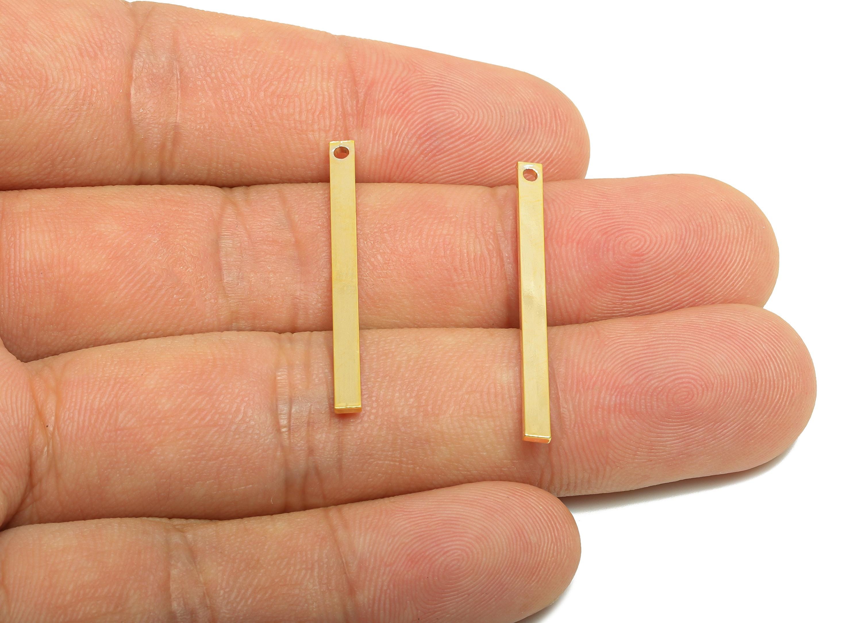 Brass Stick Earring Charm - Brass Bar Earring Charm - Rectangle Wire Earring Charm - Stick Charm - 18K Real Gold Plated - 32x2x1mm -RGP10153 - DOMEDBAZAAR