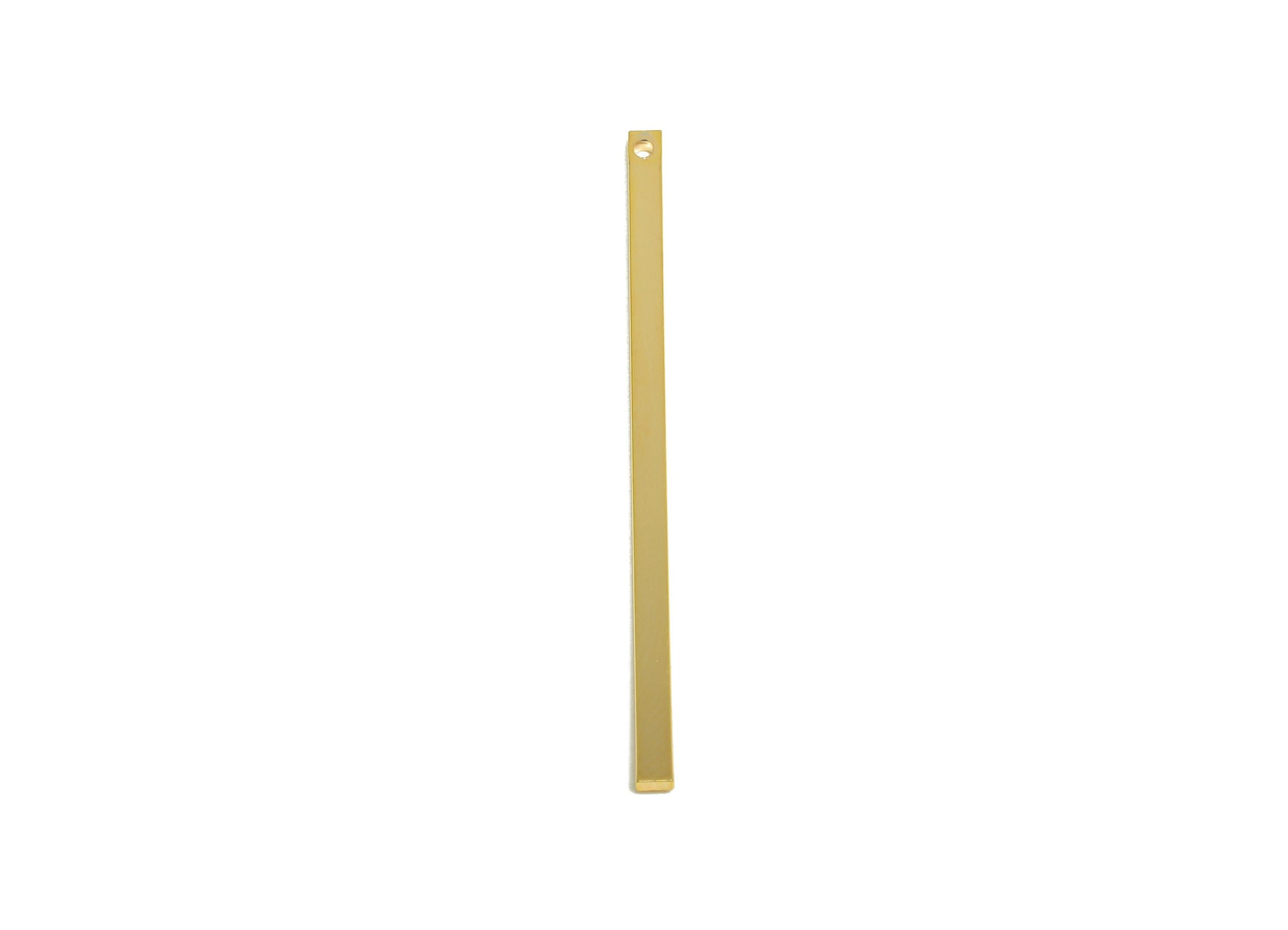 Brass Stick Earring Charm - Brass Bar Earring Charm - Rectangle Wire Earring Charm - Stick Charm - 18K Real Gold Plated - 45x2x1mm -RGP10150 - DOMEDBAZAAR