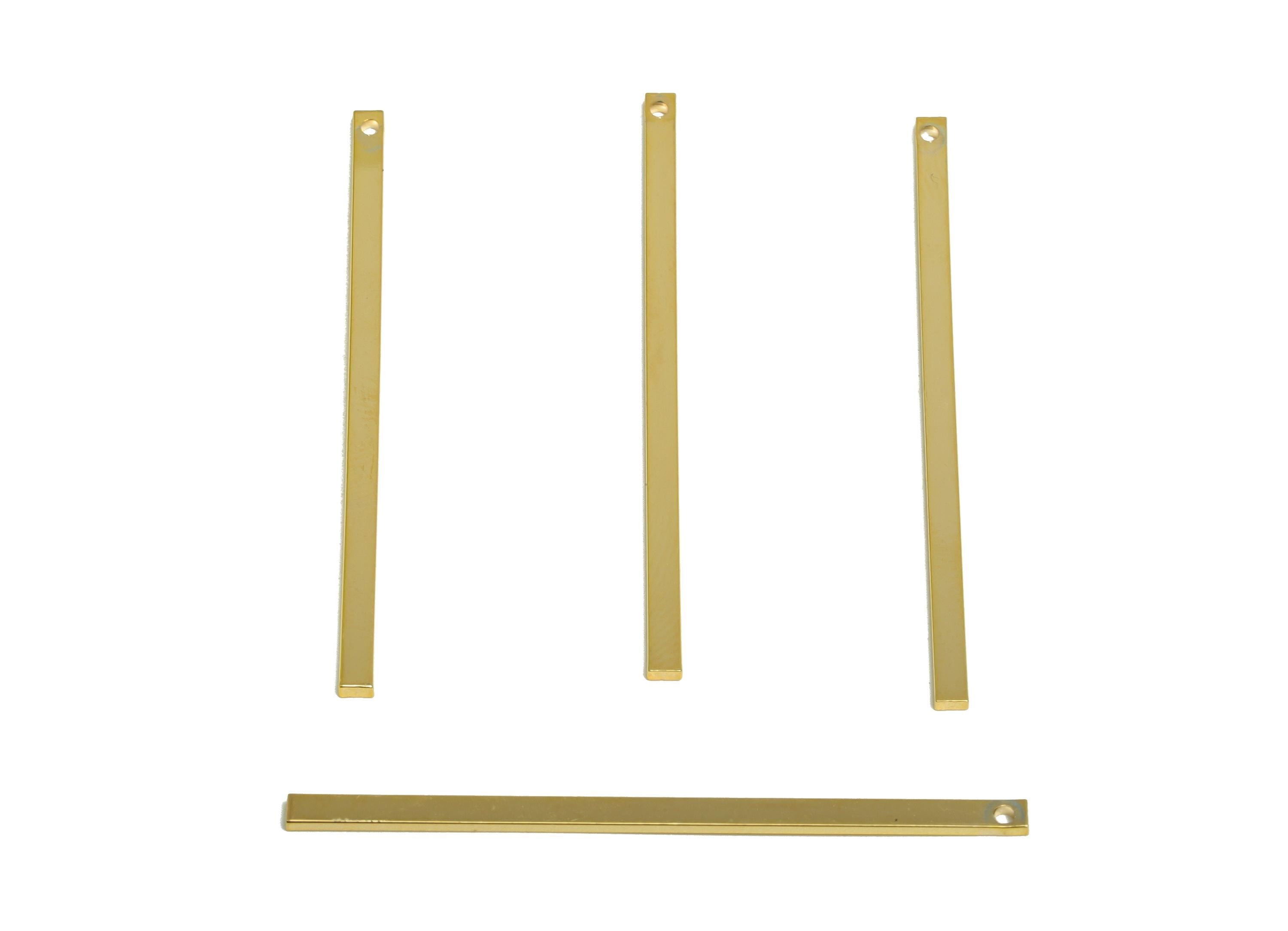 Brass Stick Earring Charm - Brass Bar Earring Charm - Rectangle Wire Earring Charm - Stick Charm - 18K Real Gold Plated - 45x2x1mm -RGP10150 - DOMEDBAZAAR