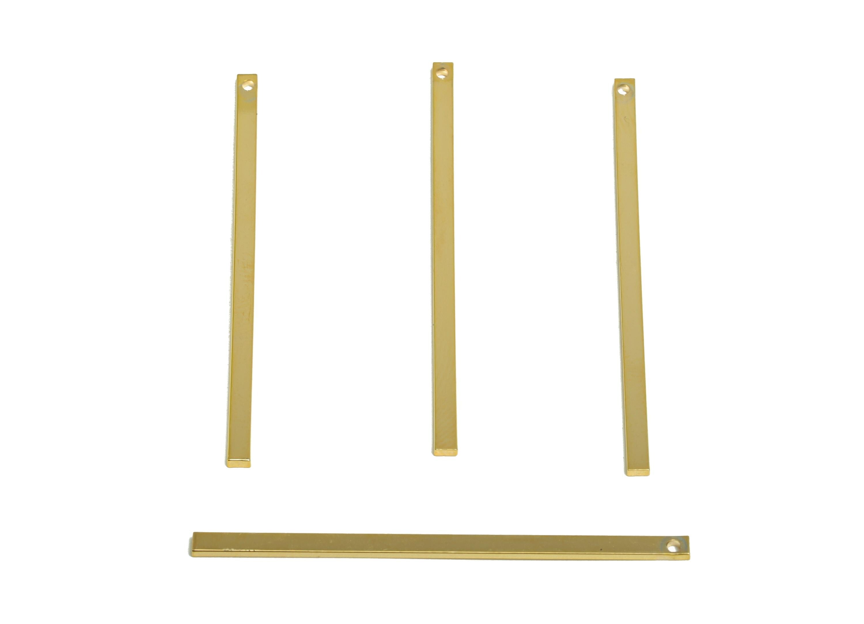 Brass Stick Earring Charm - Brass Bar Earring Charm - Rectangle Wire Earring Charm - Stick Charm - 18K Real Gold Plated - 45x2x1mm -RGP10150 - DOMEDBAZAAR