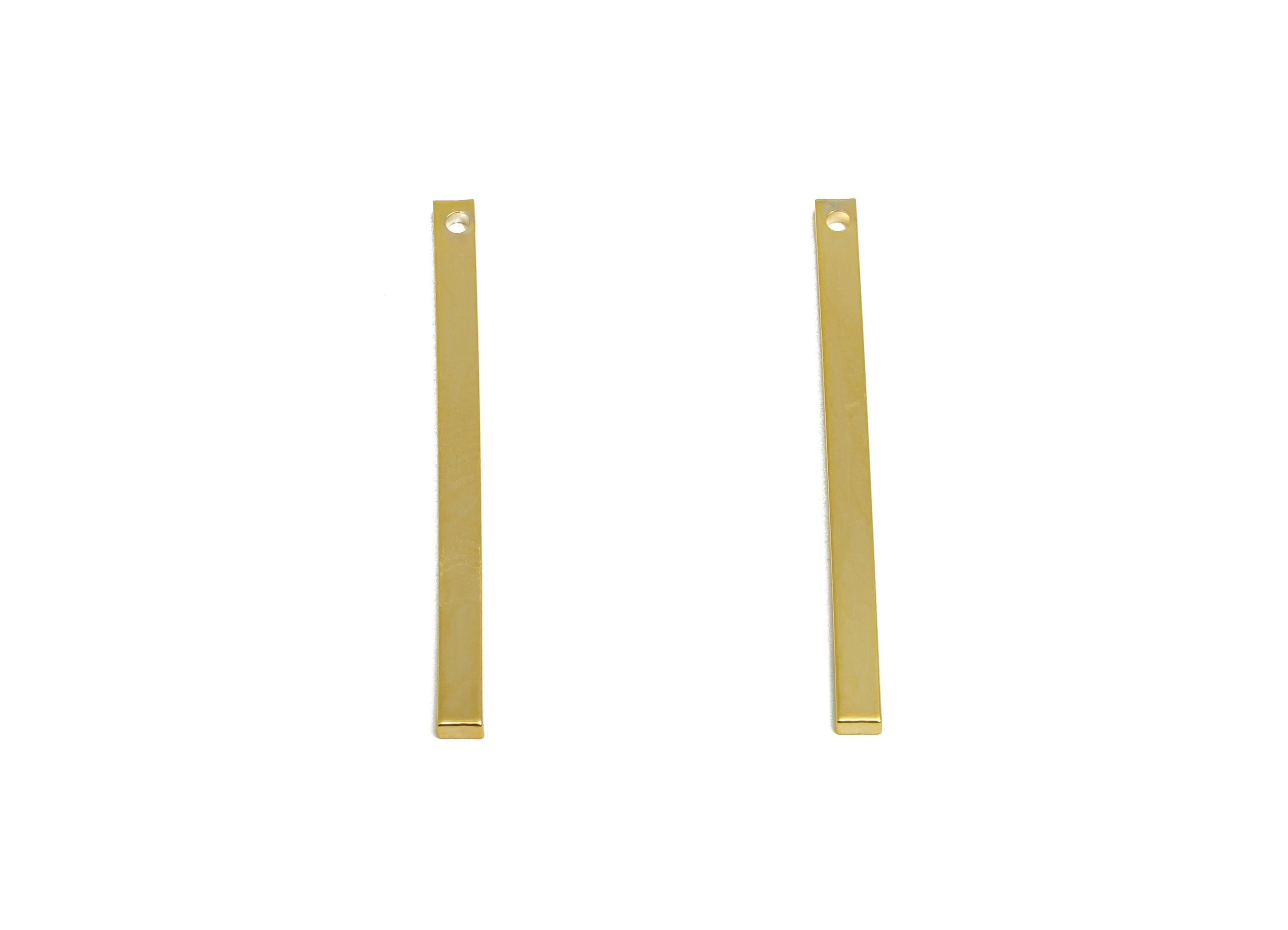 Brass Stick Earring Charm - Brass Bar Earring Charm - Rectangle Wire Earring Charm - Stick Charm - 18K Real Gold Plated - 30x2x1mm -RGP10148 - DOMEDBAZAAR