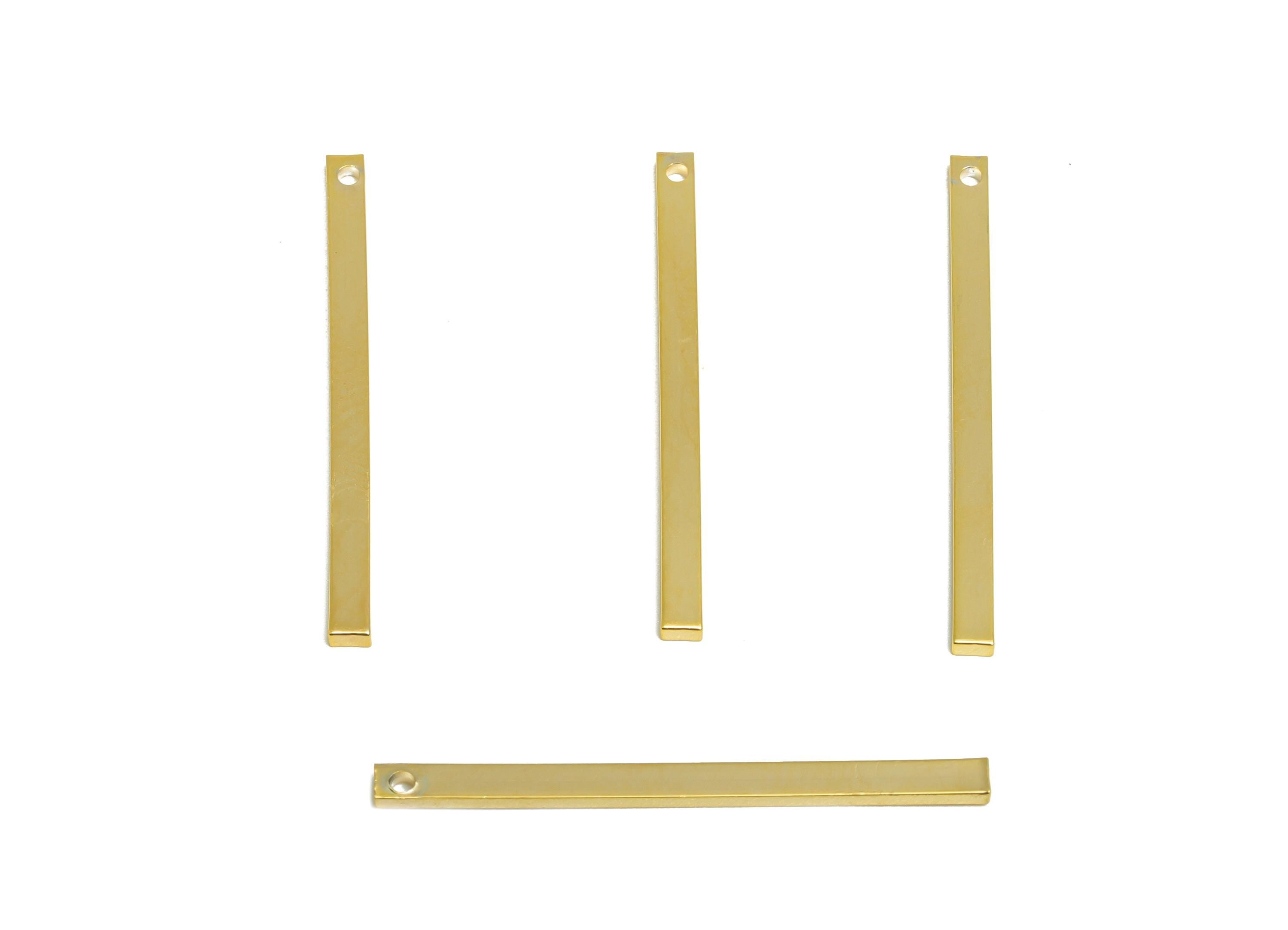 Brass Stick Earring Charm - Brass Bar Earring Charm - Rectangle Wire Earring Charm - Stick Charm - 18K Real Gold Plated - 30x2x1mm -RGP10148 - DOMEDBAZAAR