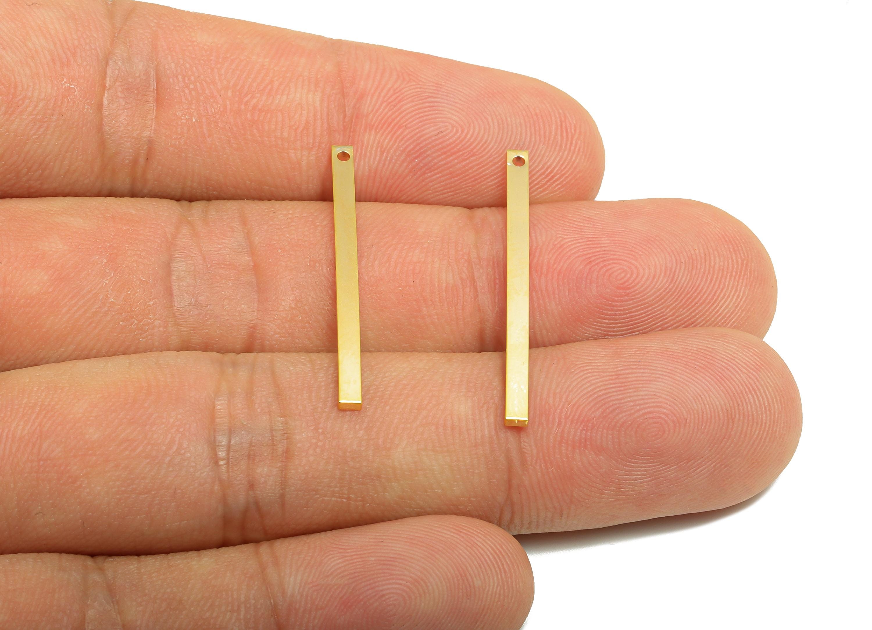 Brass Stick Earring Charm - Brass Bar Earring Charm - Rectangle Wire Earring Charm - Stick Charm - 18K Real Gold Plated - 30x2x1mm -RGP10148 - DOMEDBAZAAR