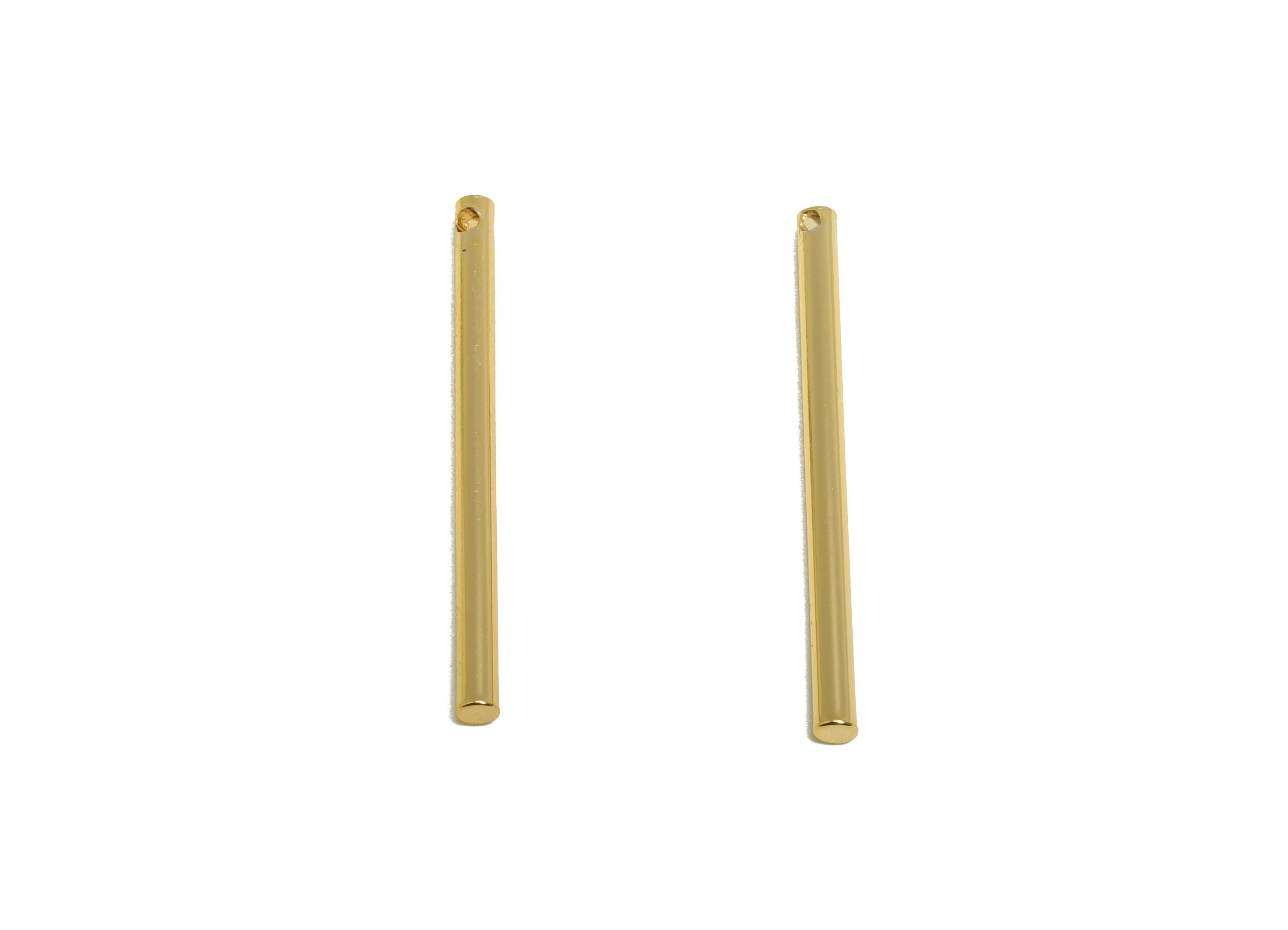 Brass Stick Earring Charm - Brass Bar Earring Charm - Rectangle Wire Earring Charm - Stick Charm - 18K Real Gold Plated - 30x2x2mm -RGP10178 - DOMEDBAZAAR