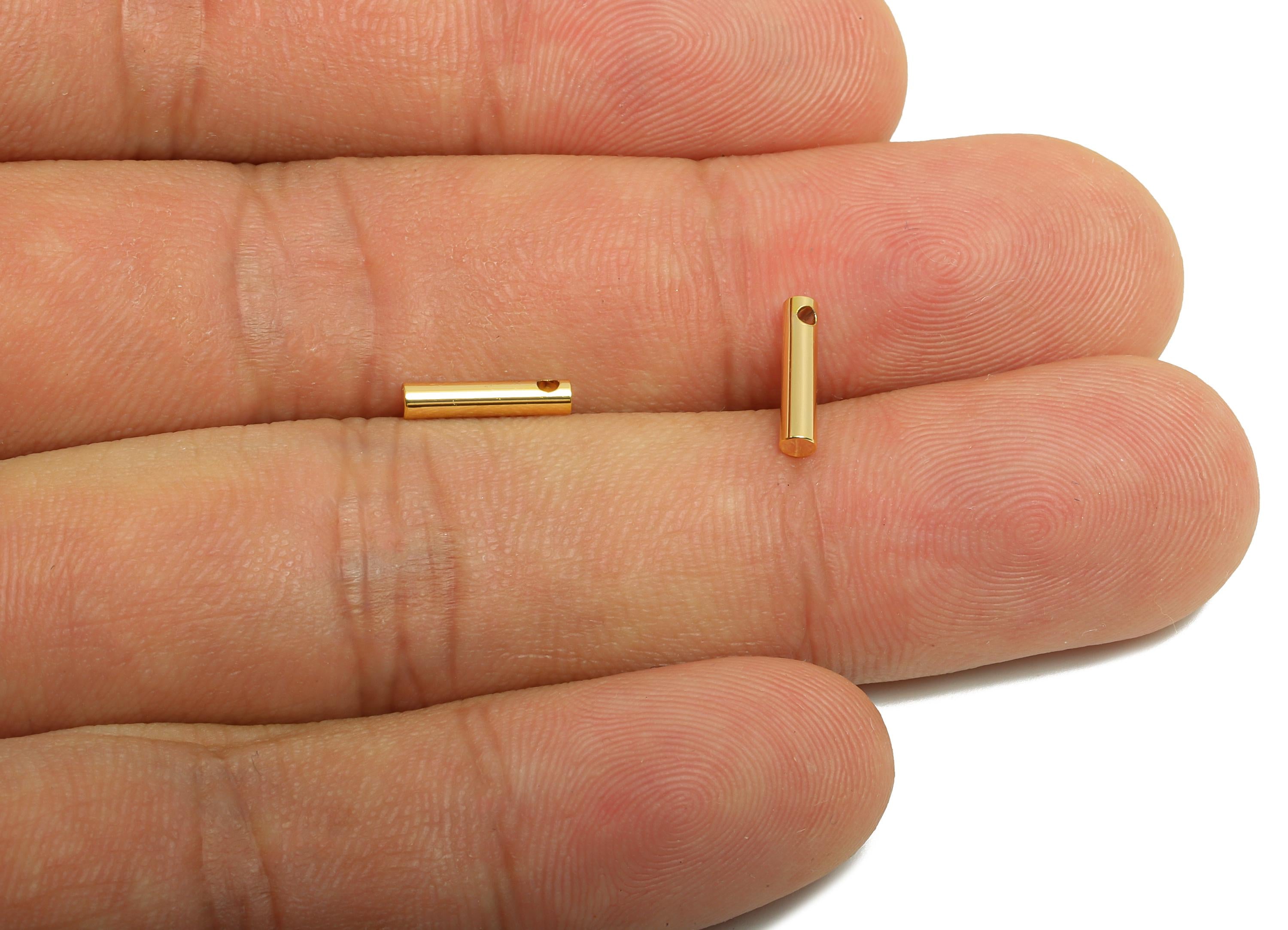 2.0*10mm Stick Earring Charm - Brass Minimalist Gold Bar Pendant - Bar Necklace Charms - Gold Jewelry- 18K Real Gold Plating - RGP10174 - DOMEDBAZAAR
