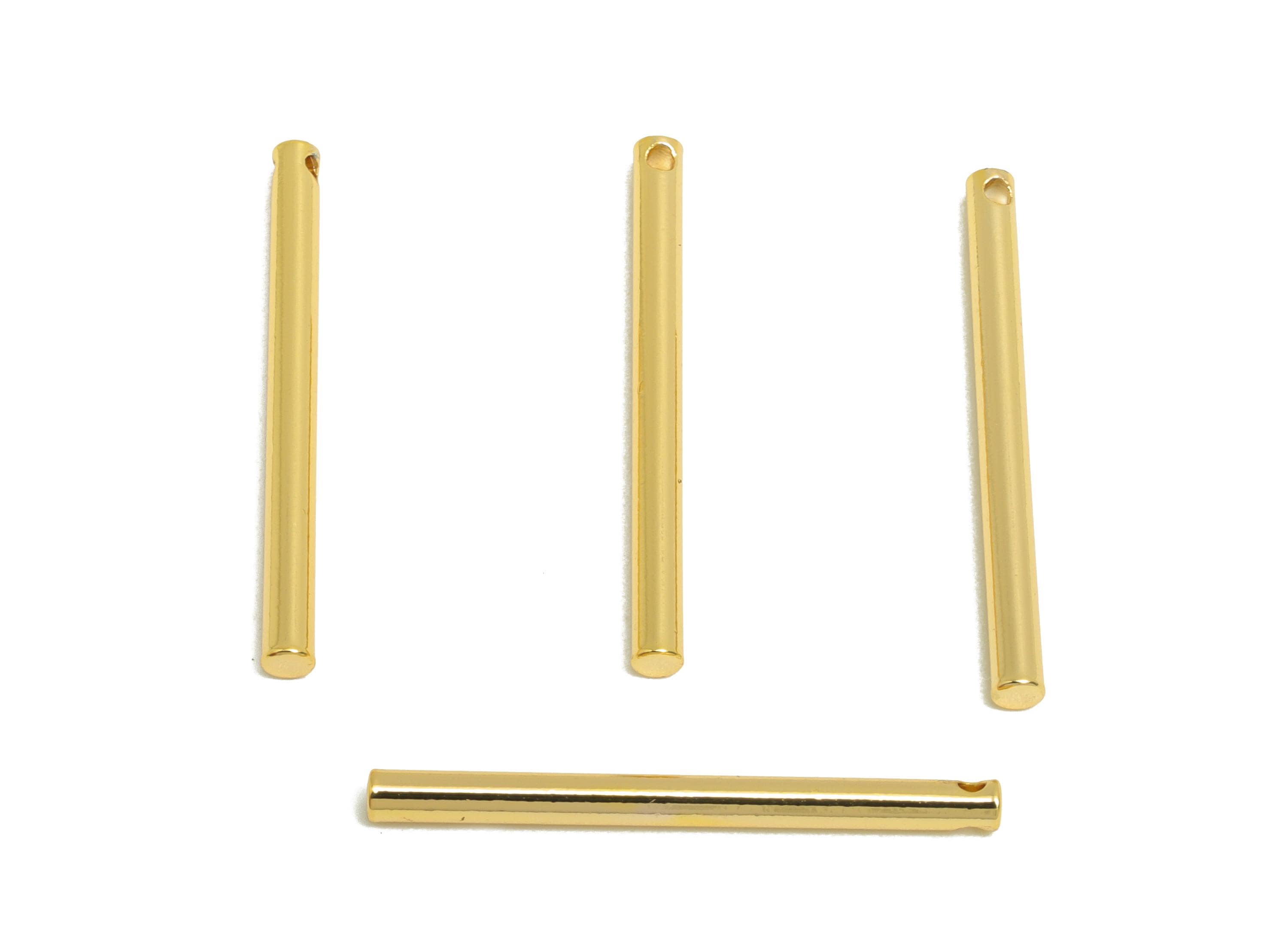 2.0*25mm Stick Earring Charm - Brass Minimalist Gold Bar Pendant - Bar Necklace Charms - Gold Jewelry- 18K Real Gold Plating - RGP10177 - DOMEDBAZAAR