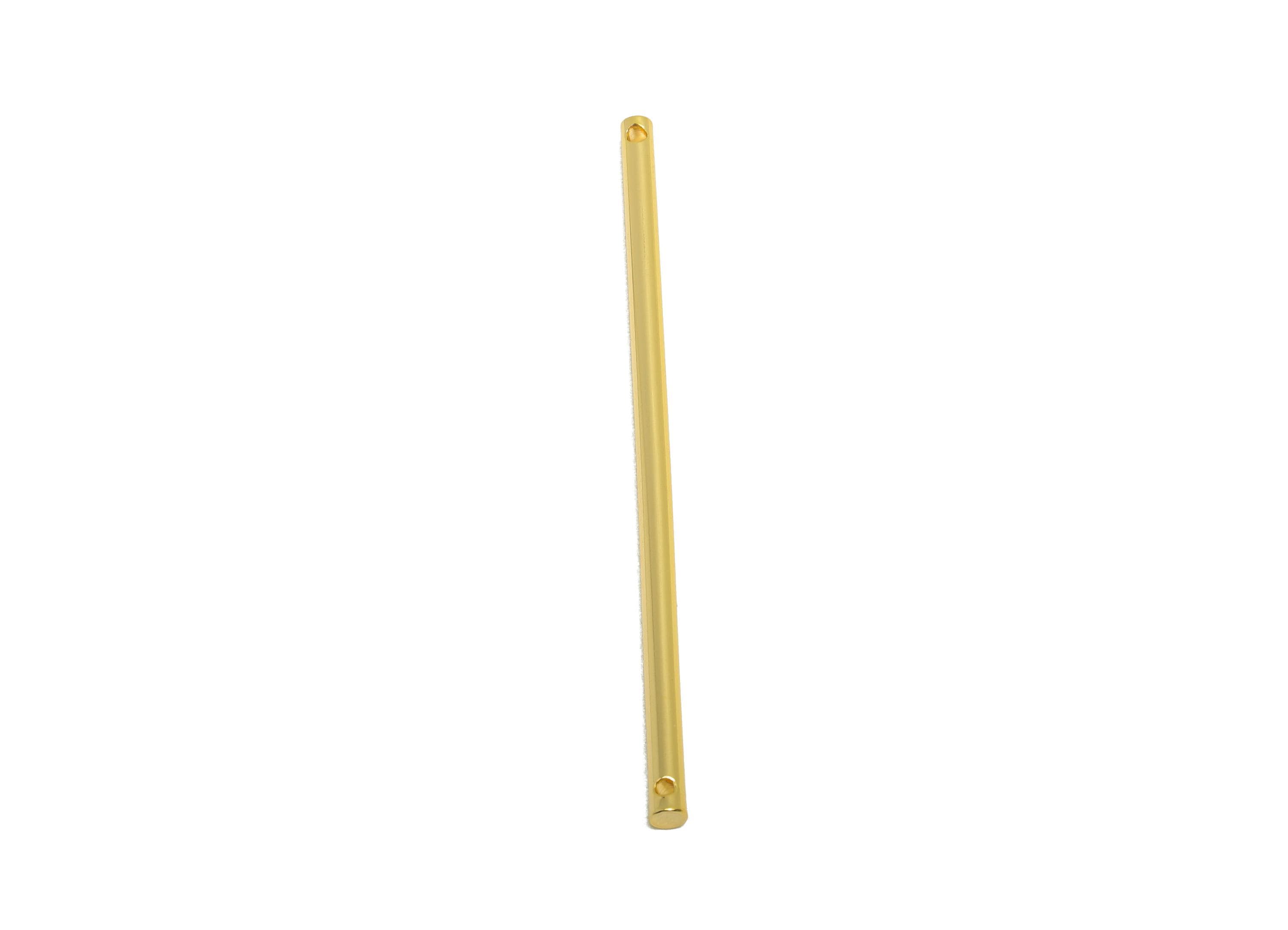 2.0*50mm Stick Earring Charm - Brass Minimalist Gold Bar Pendant - Bar Necklace Charms - Gold Jewelry- 18K Real Gold Plating - RGP10173 - DOMEDBAZAAR
