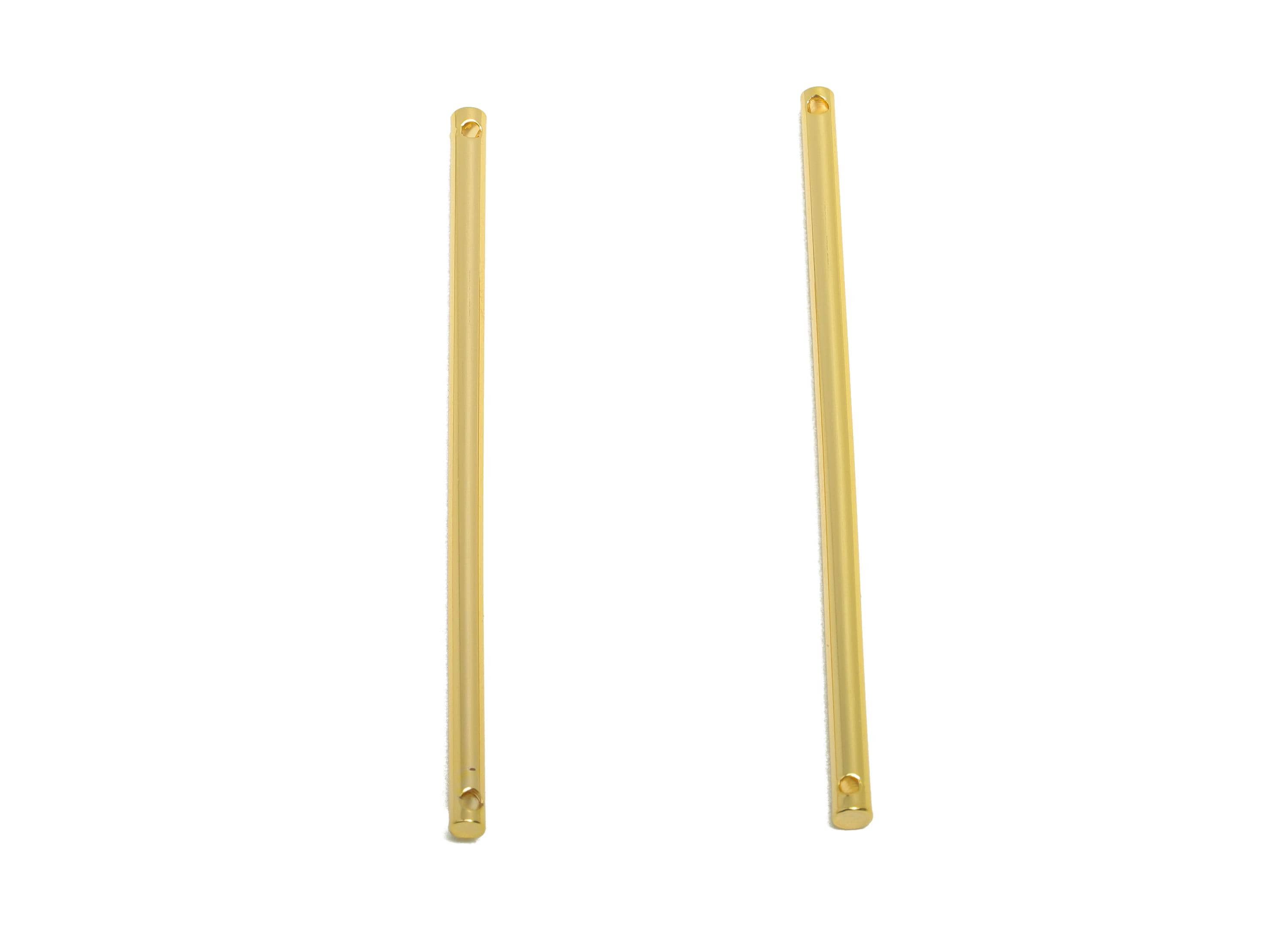 2.0*50mm Stick Earring Charm - Brass Minimalist Gold Bar Pendant - Bar Necklace Charms - Gold Jewelry- 18K Real Gold Plating - RGP10173 - DOMEDBAZAAR