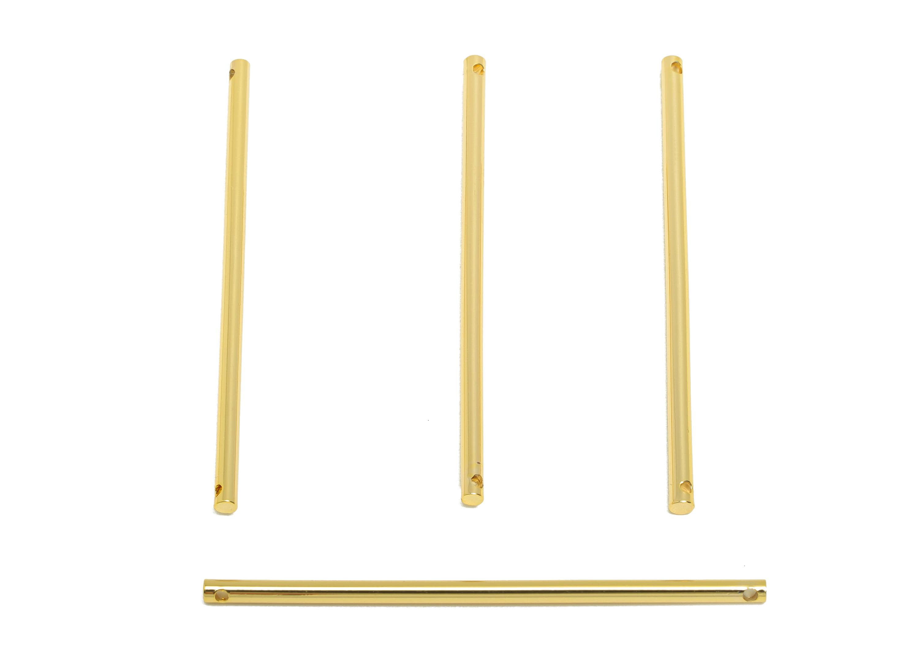 2.0*50mm Stick Earring Charm - Brass Minimalist Gold Bar Pendant - Bar Necklace Charms - Gold Jewelry- 18K Real Gold Plating - RGP10173 - DOMEDBAZAAR