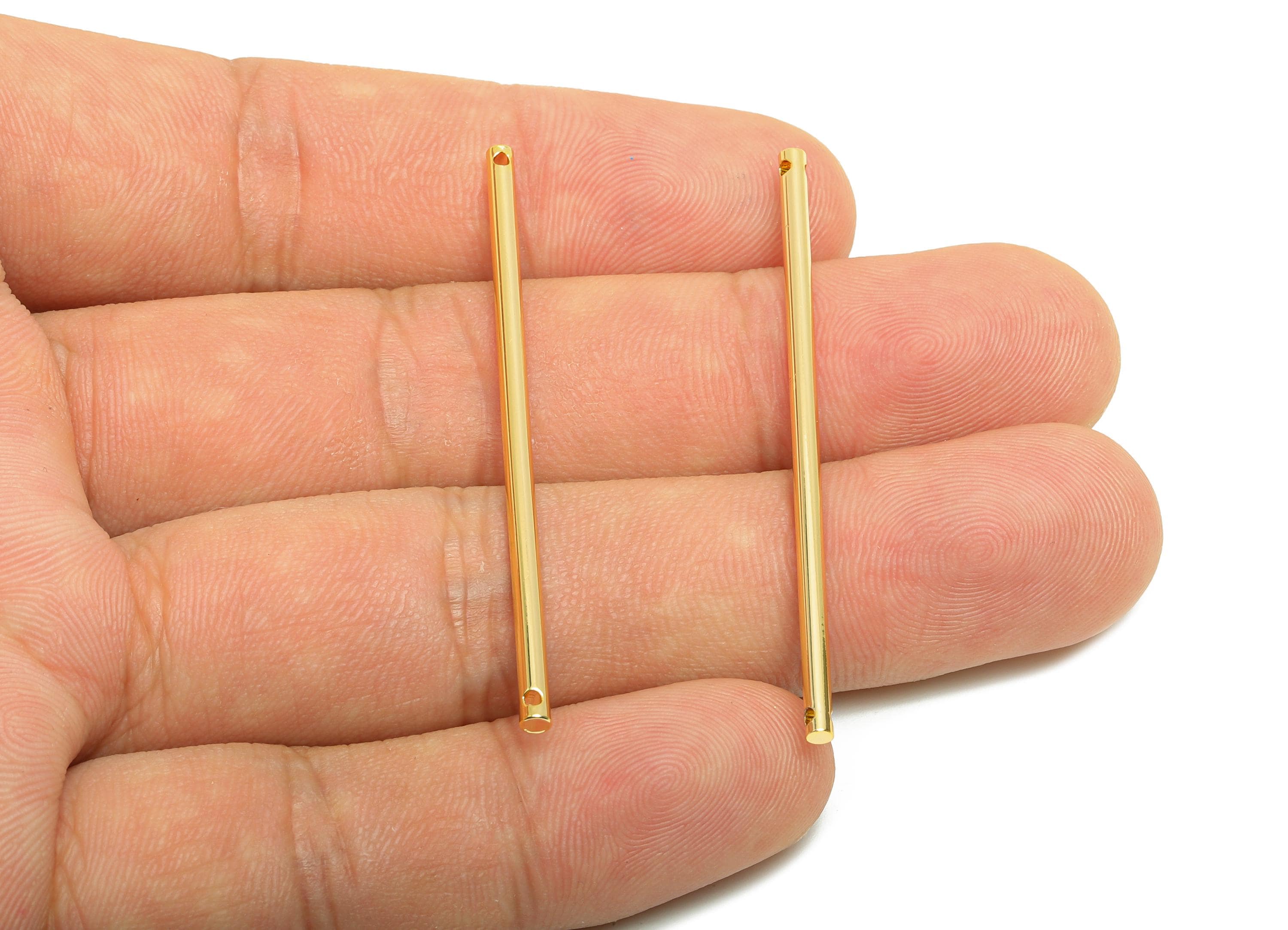 2.0*50mm Stick Earring Charm - Brass Minimalist Gold Bar Pendant - Bar Necklace Charms - Gold Jewelry- 18K Real Gold Plating - RGP10173 - DOMEDBAZAAR