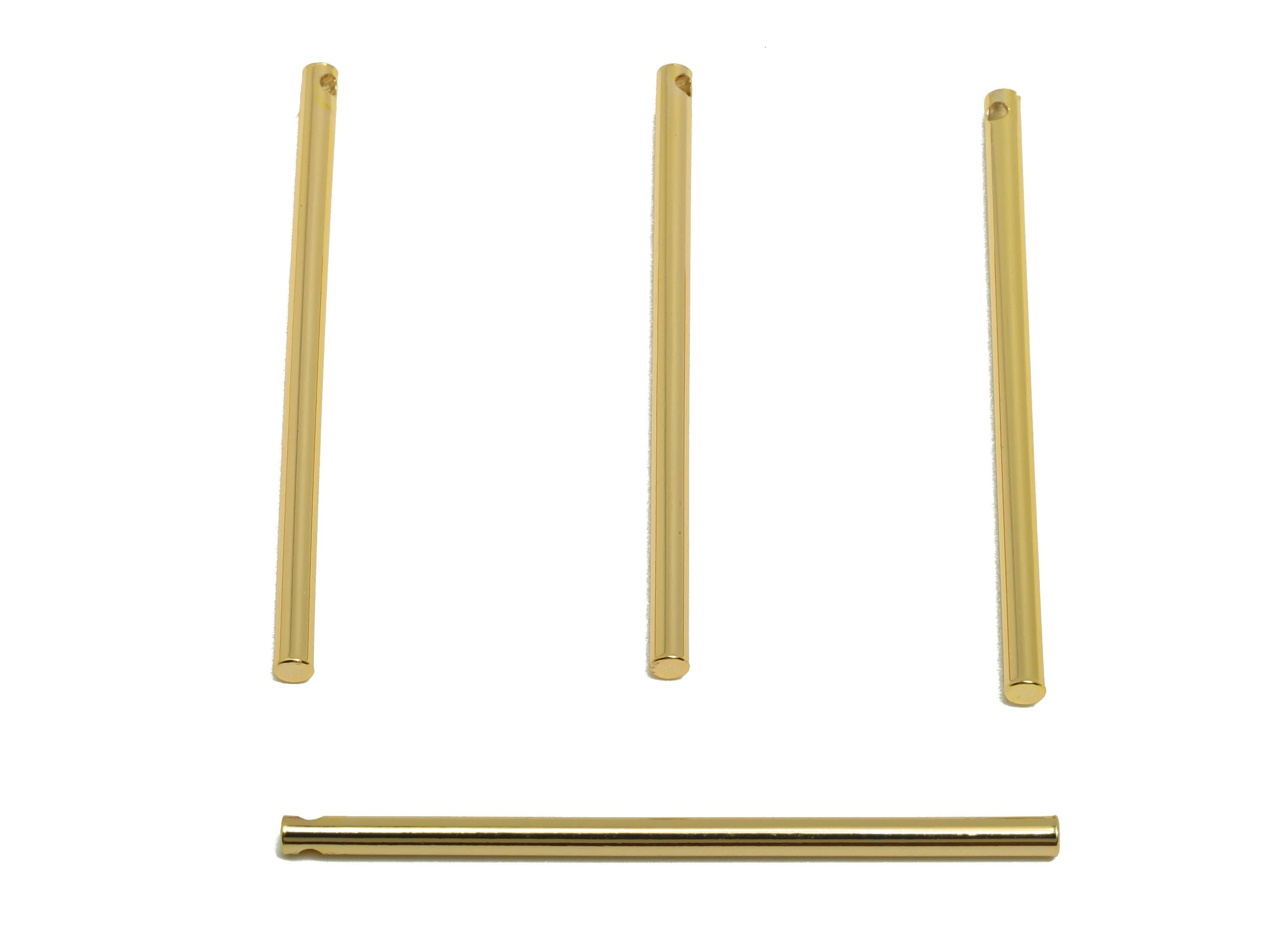 2.0*40mm Stick Earring Charm - Brass Minimalist Gold Bar Pendant - Bar Necklace Charms - Gold Jewelry- 18K Real Gold Plating - RGP10180 - DOMEDBAZAAR