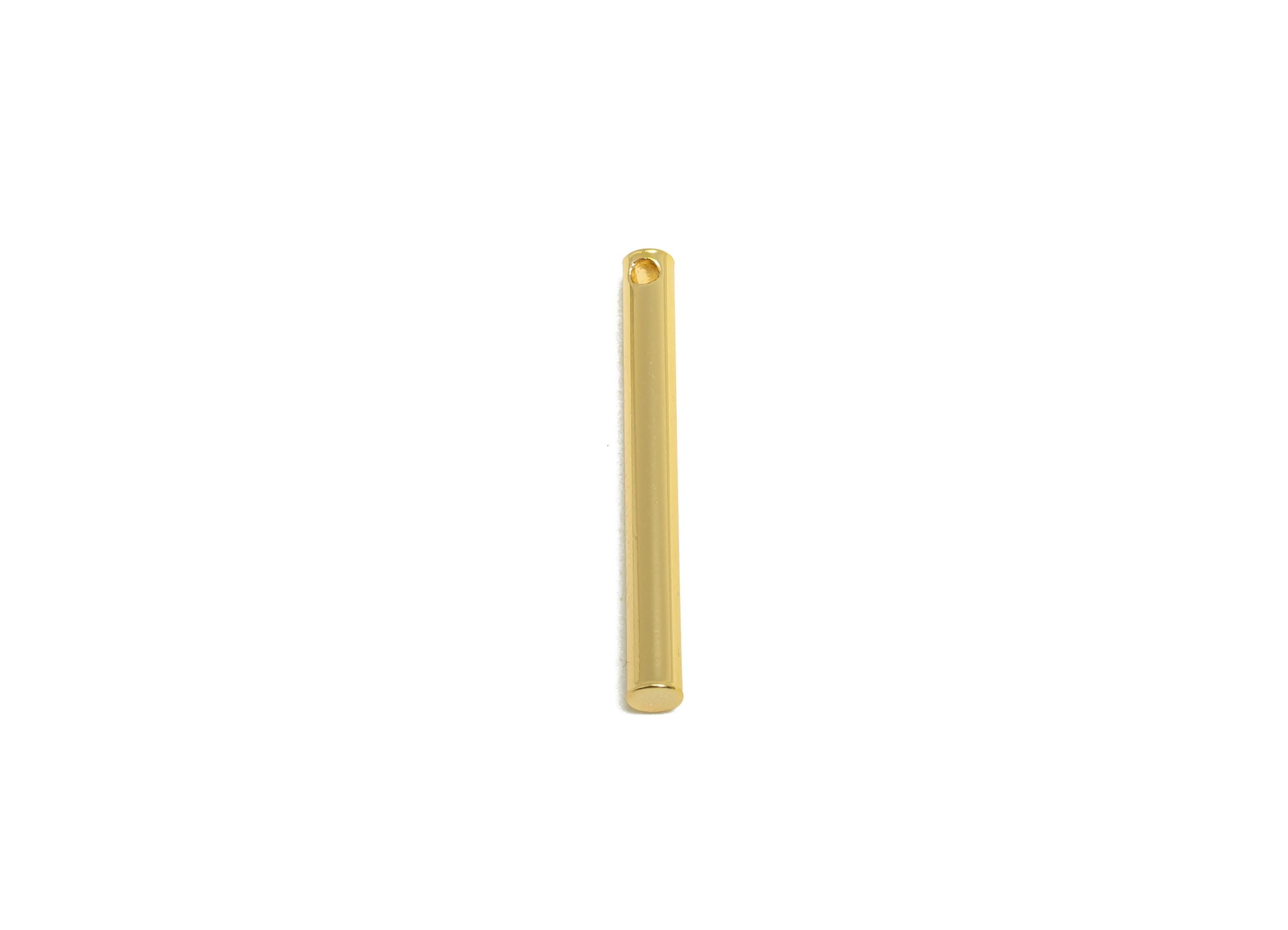 2.0*20mm Stick Earring Charm - Brass Minimalist Gold Bar Pendant - Bar Necklace Charms - Gold Jewelry- 18K Real Gold Plating - RGP10176 - DOMEDBAZAAR