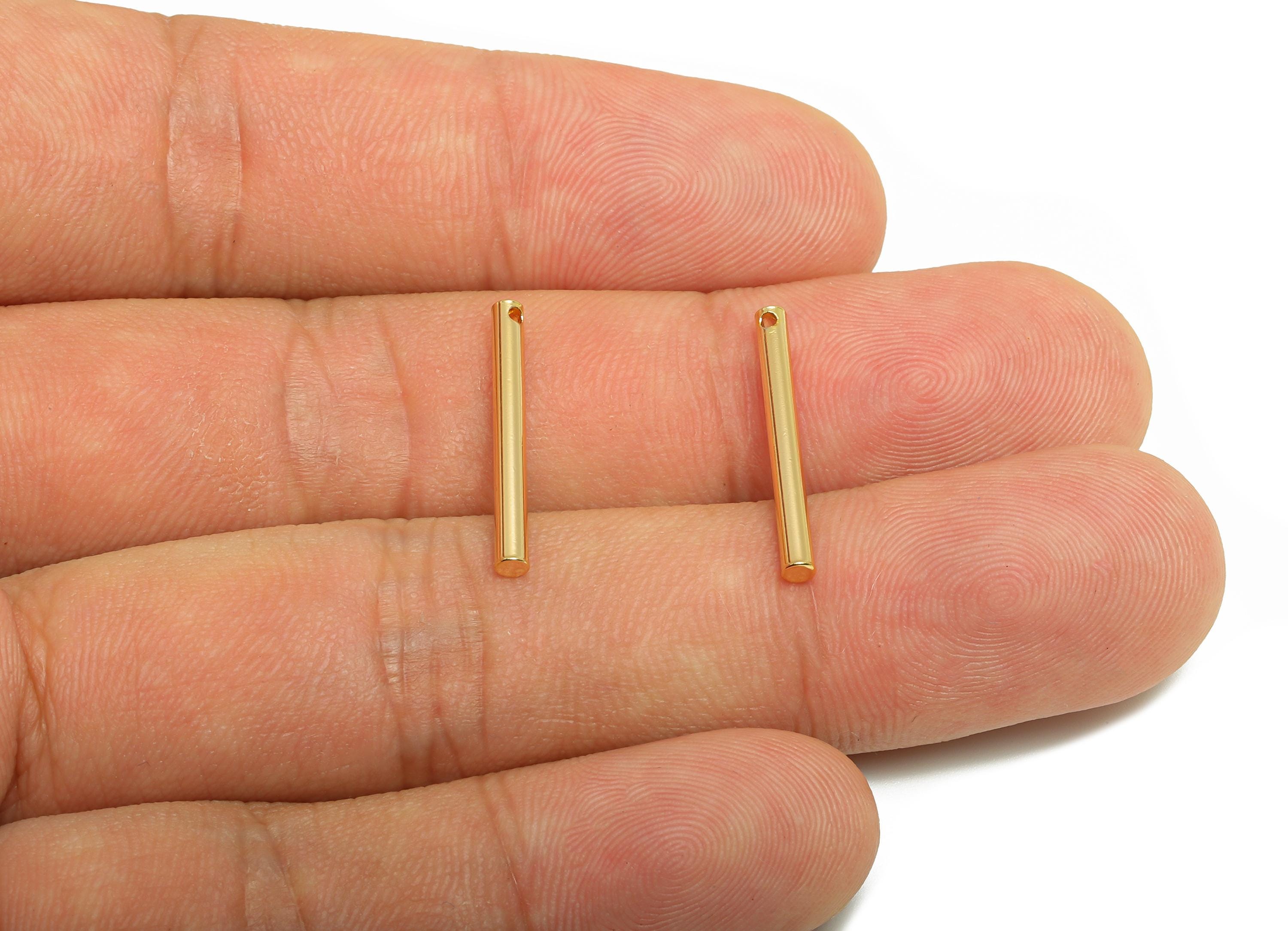 2.0*20mm Stick Earring Charm - Brass Minimalist Gold Bar Pendant - Bar Necklace Charms - Gold Jewelry- 18K Real Gold Plating - RGP10176 - DOMEDBAZAAR