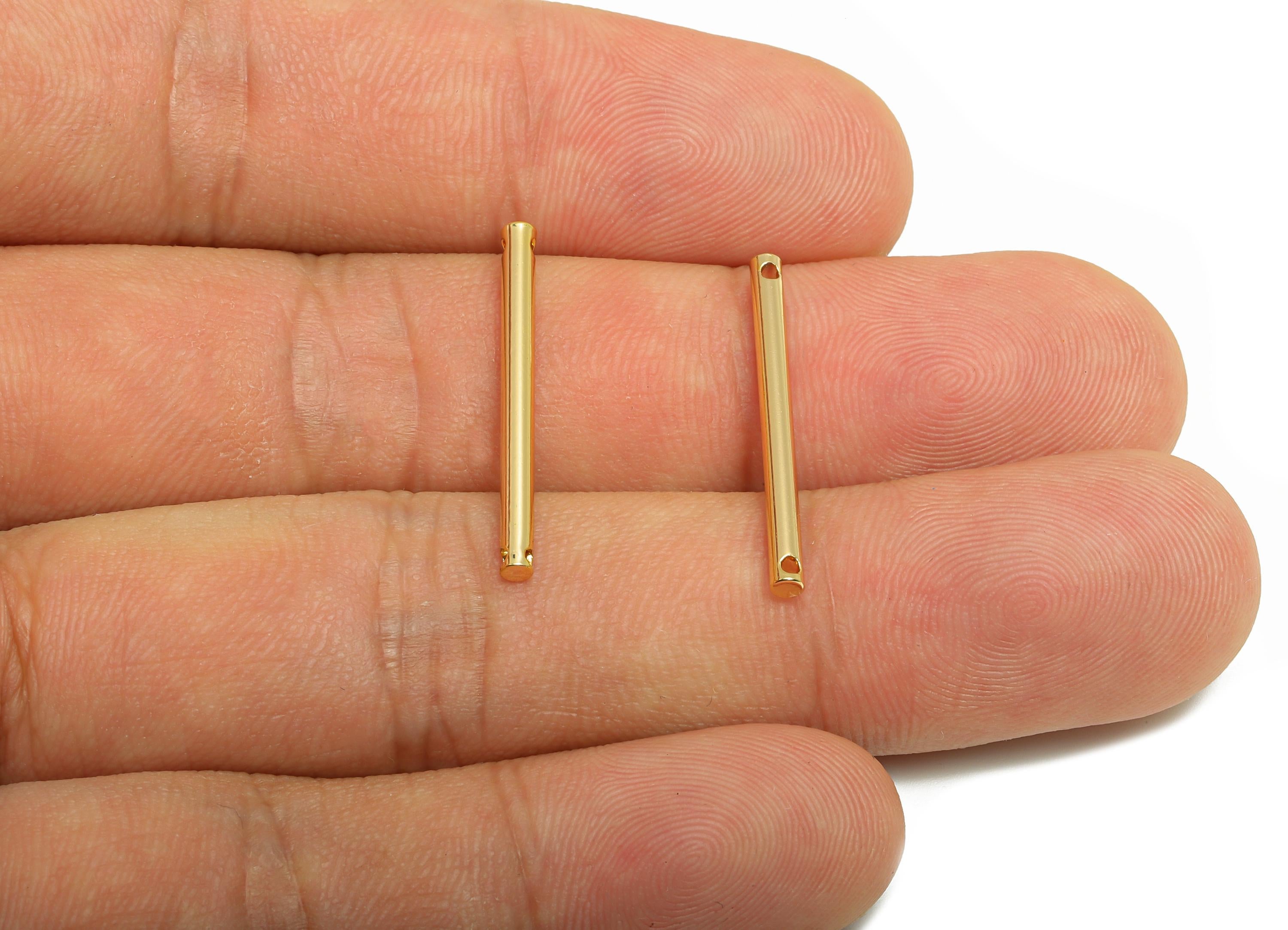 2.0*25mm Stick Earring Charm - Brass Minimalist Gold Bar Pendant - Bar Necklace Charms - Gold Jewelry- 18K Real Gold Plating - RGP10168 - DOMEDBAZAAR