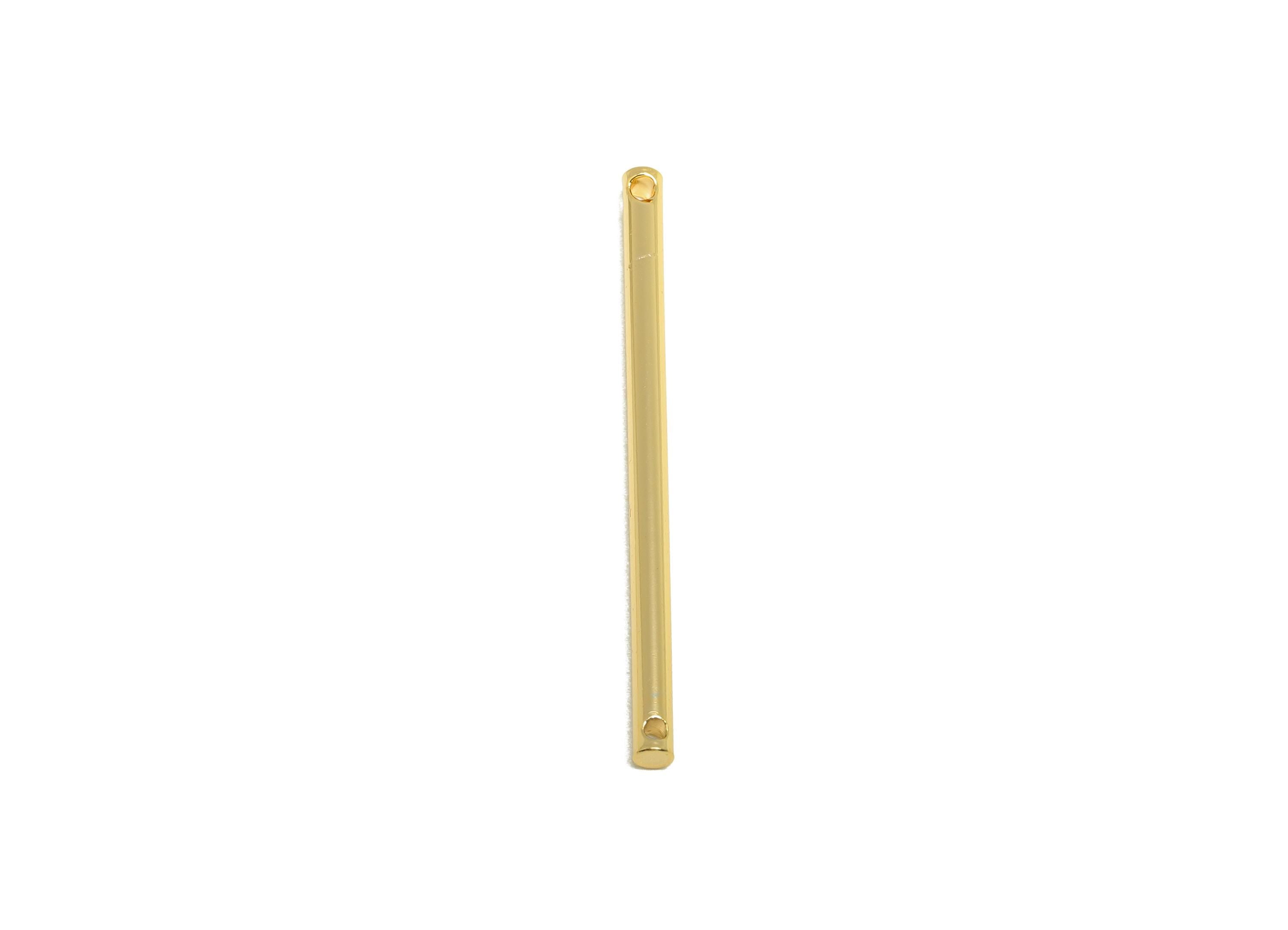2.0*35mm Stick Earring Charm - Brass Minimalist Gold Bar Pendant - Bar Necklace Charms - Gold Jewelry- 18K Real Gold Plating - RGP10170 - DOMEDBAZAAR