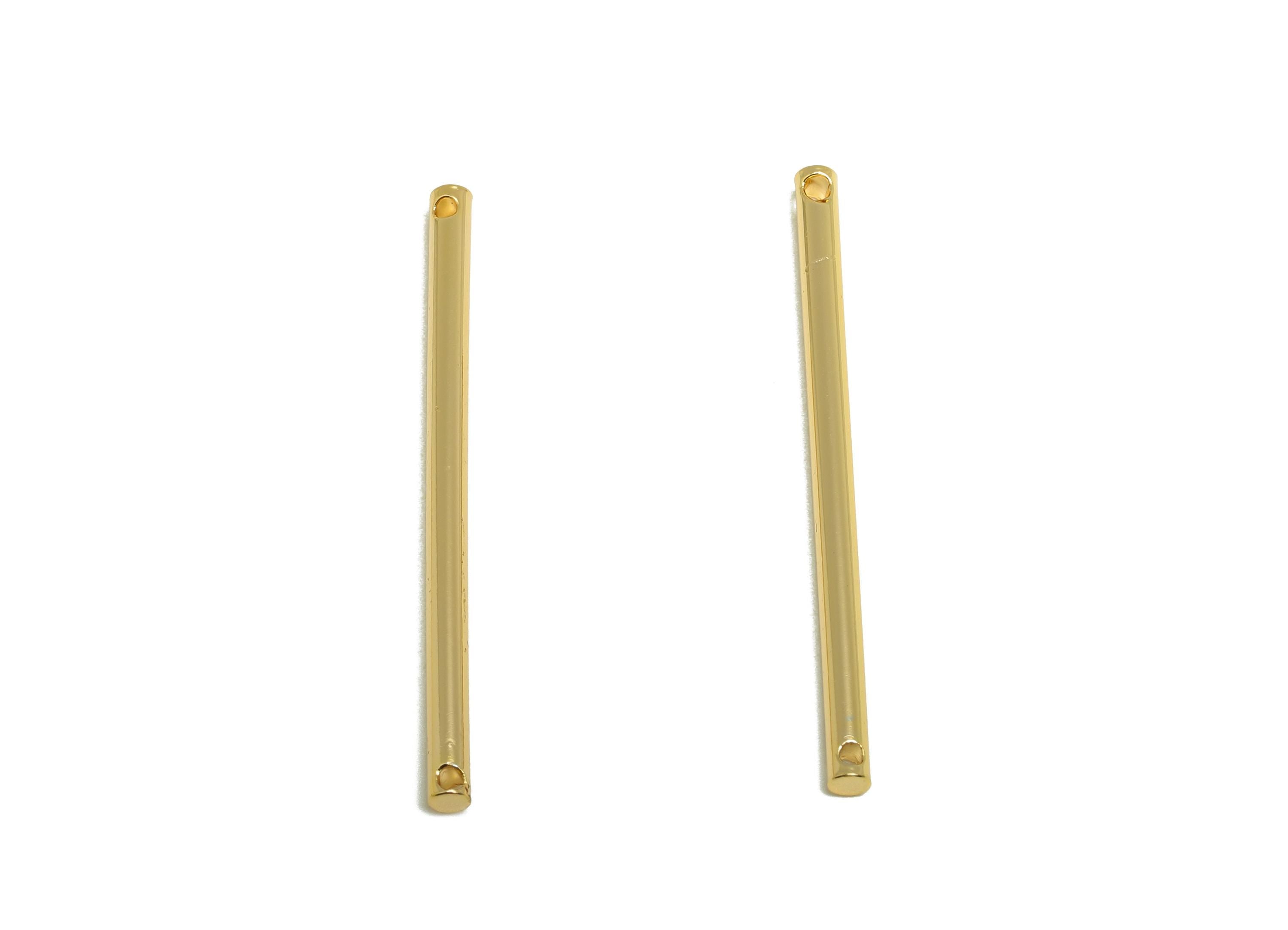 2.0*35mm Stick Earring Charm - Brass Minimalist Gold Bar Pendant - Bar Necklace Charms - Gold Jewelry- 18K Real Gold Plating - RGP10170 - DOMEDBAZAAR