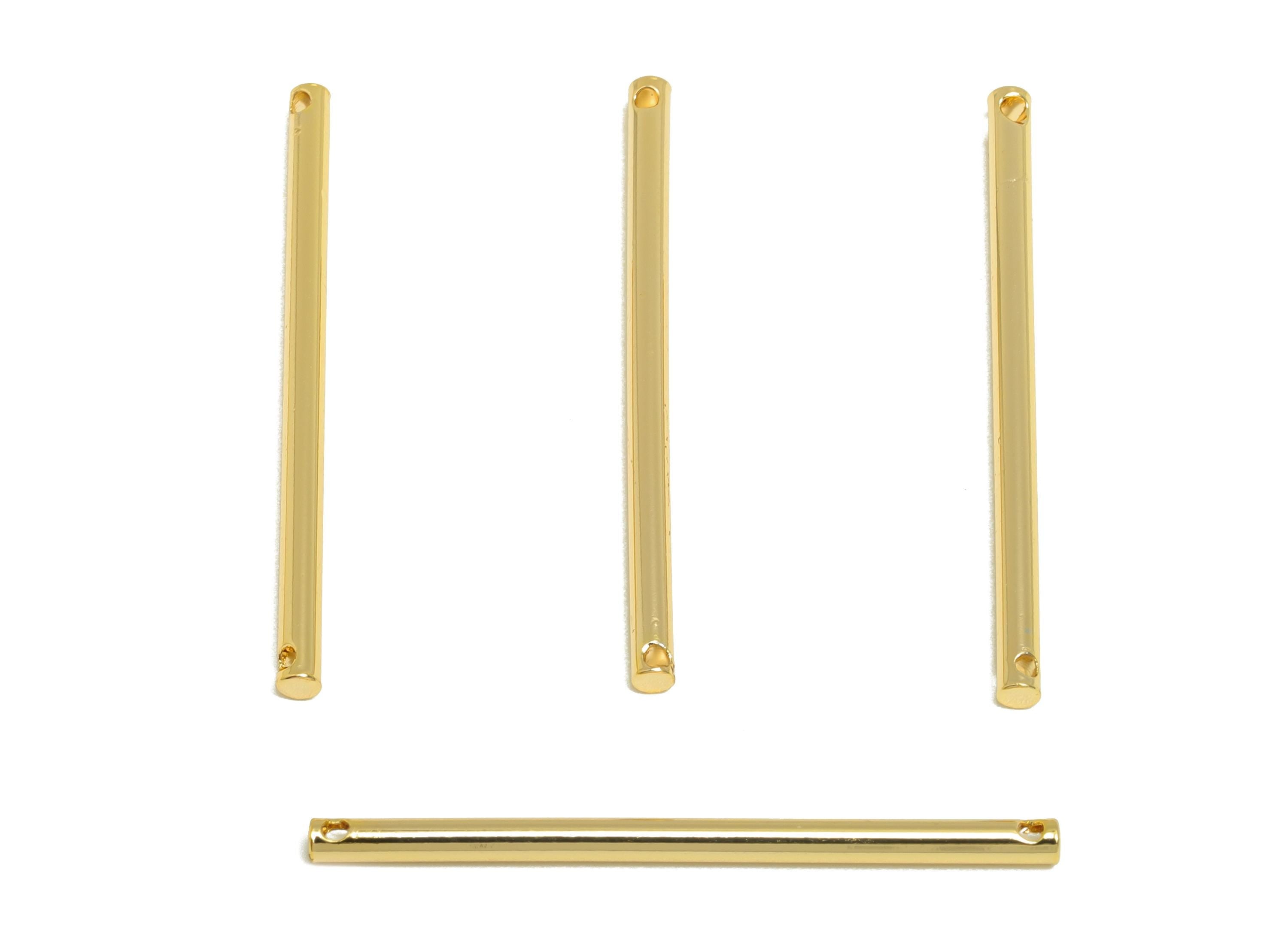 2.0*35mm Stick Earring Charm - Brass Minimalist Gold Bar Pendant - Bar Necklace Charms - Gold Jewelry- 18K Real Gold Plating - RGP10170 - DOMEDBAZAAR