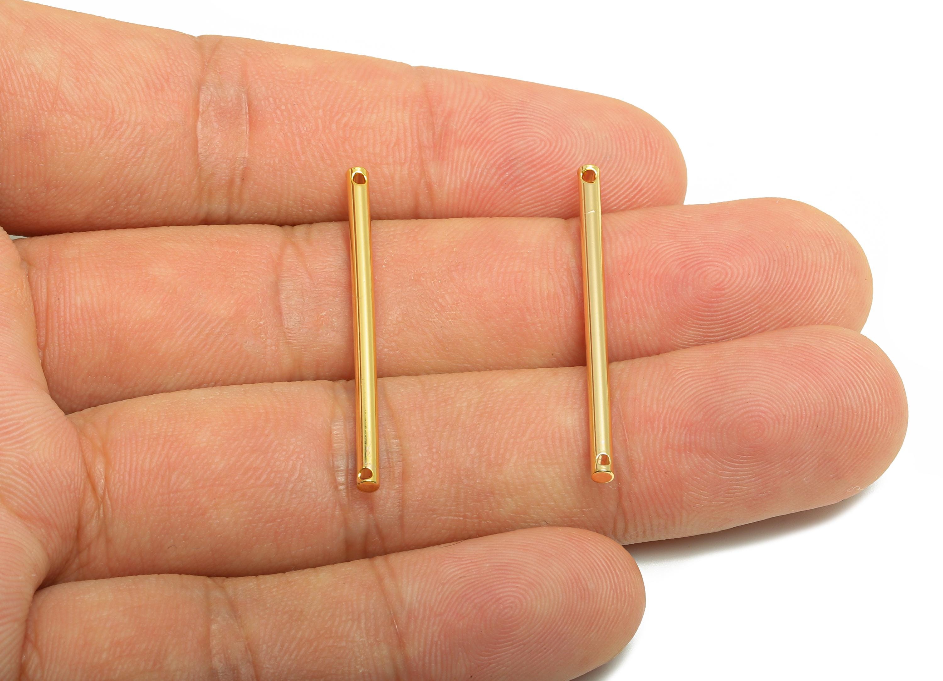 2.0*35mm Stick Earring Charm - Brass Minimalist Gold Bar Pendant - Bar Necklace Charms - Gold Jewelry- 18K Real Gold Plating - RGP10170 - DOMEDBAZAAR