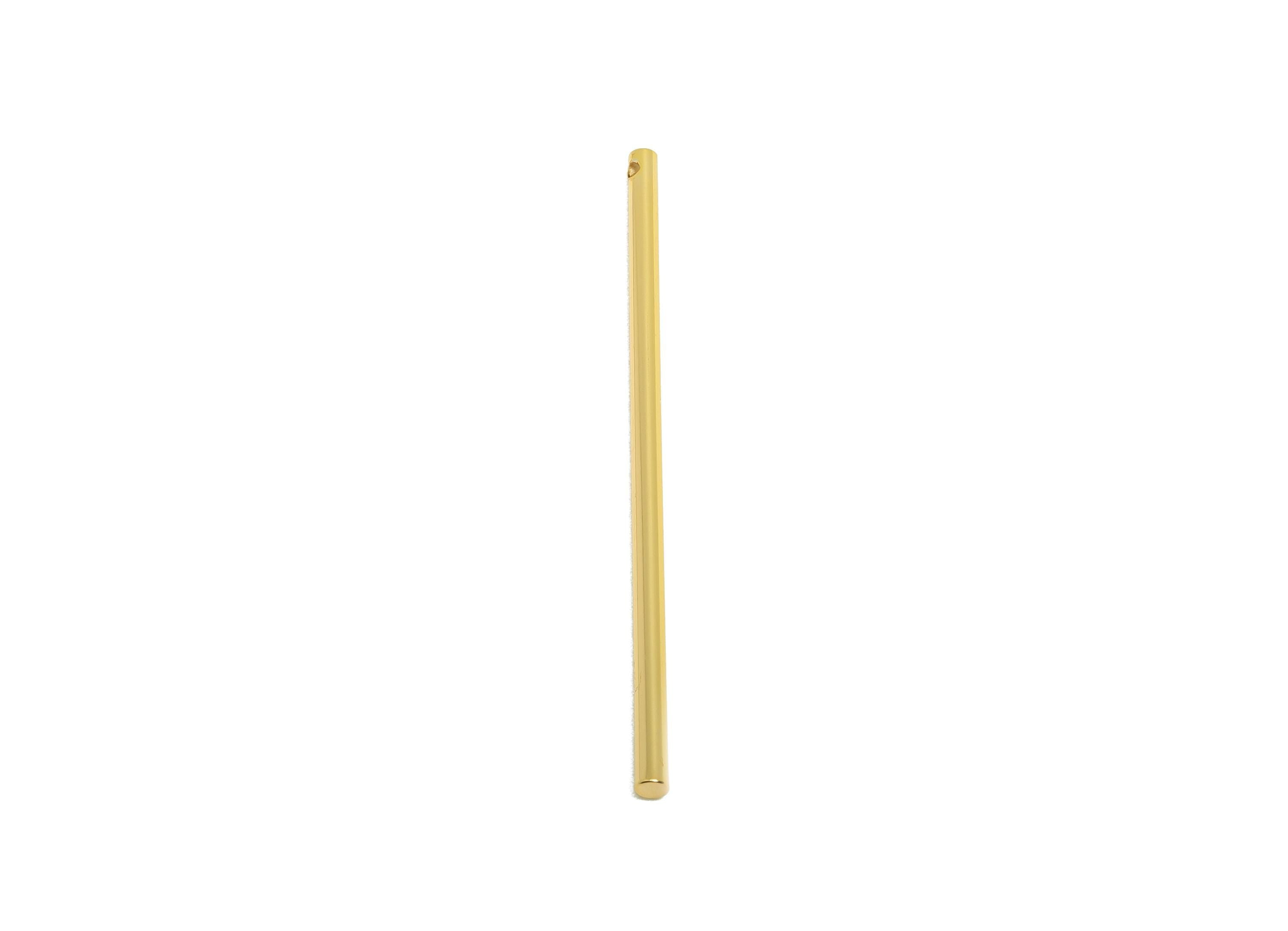 2.0*50mm Stick Earring Charm - Brass Minimalist Gold Bar Pendant - Bar Necklace Charms - Gold Jewelry- 18K Real Gold Plating - RGP10182 - DOMEDBAZAAR