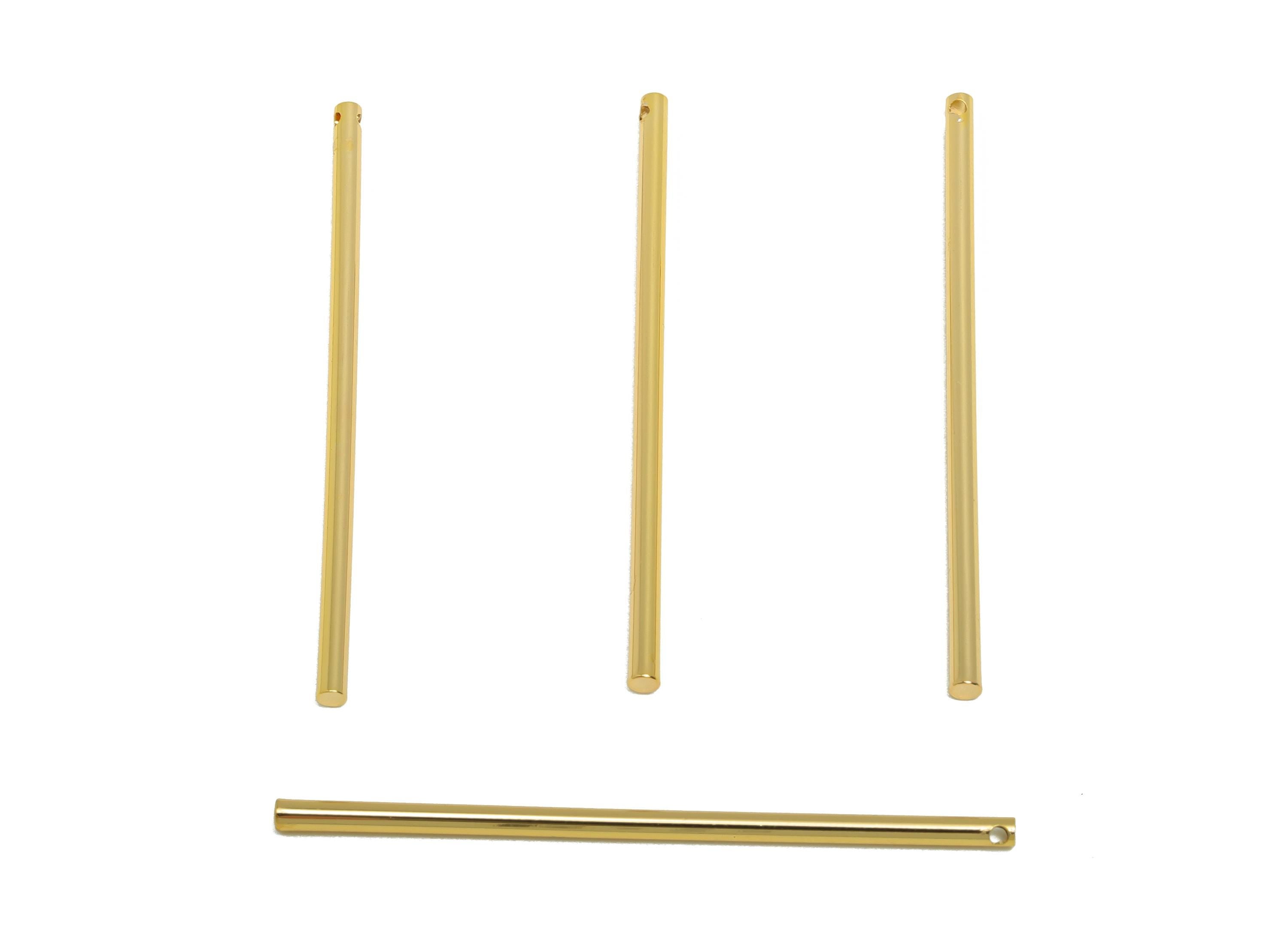 2.0*50mm Stick Earring Charm - Brass Minimalist Gold Bar Pendant - Bar Necklace Charms - Gold Jewelry- 18K Real Gold Plating - RGP10182 - DOMEDBAZAAR