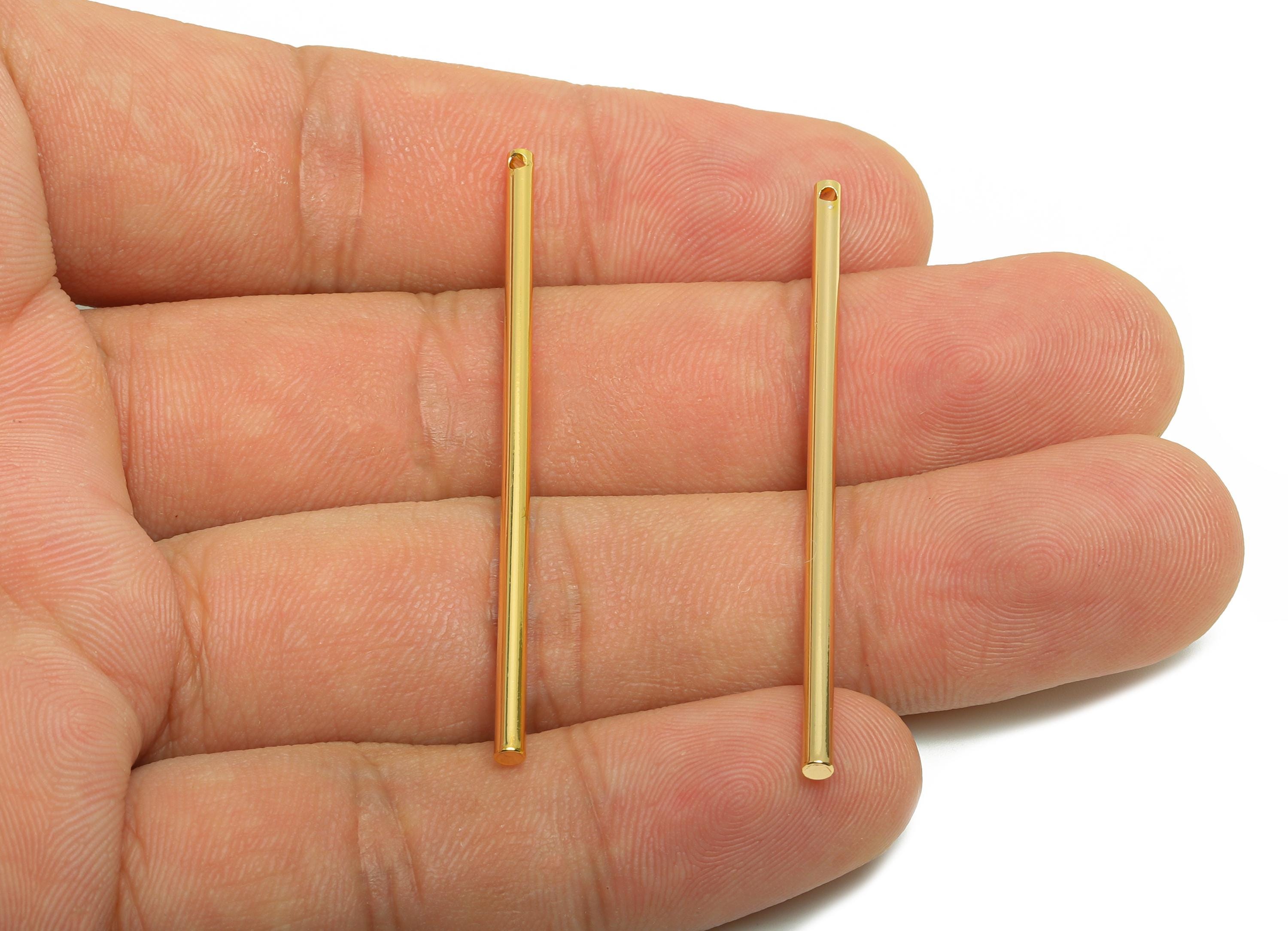 2.0*50mm Stick Earring Charm - Brass Minimalist Gold Bar Pendant - Bar Necklace Charms - Gold Jewelry- 18K Real Gold Plating - RGP10182 - DOMEDBAZAAR