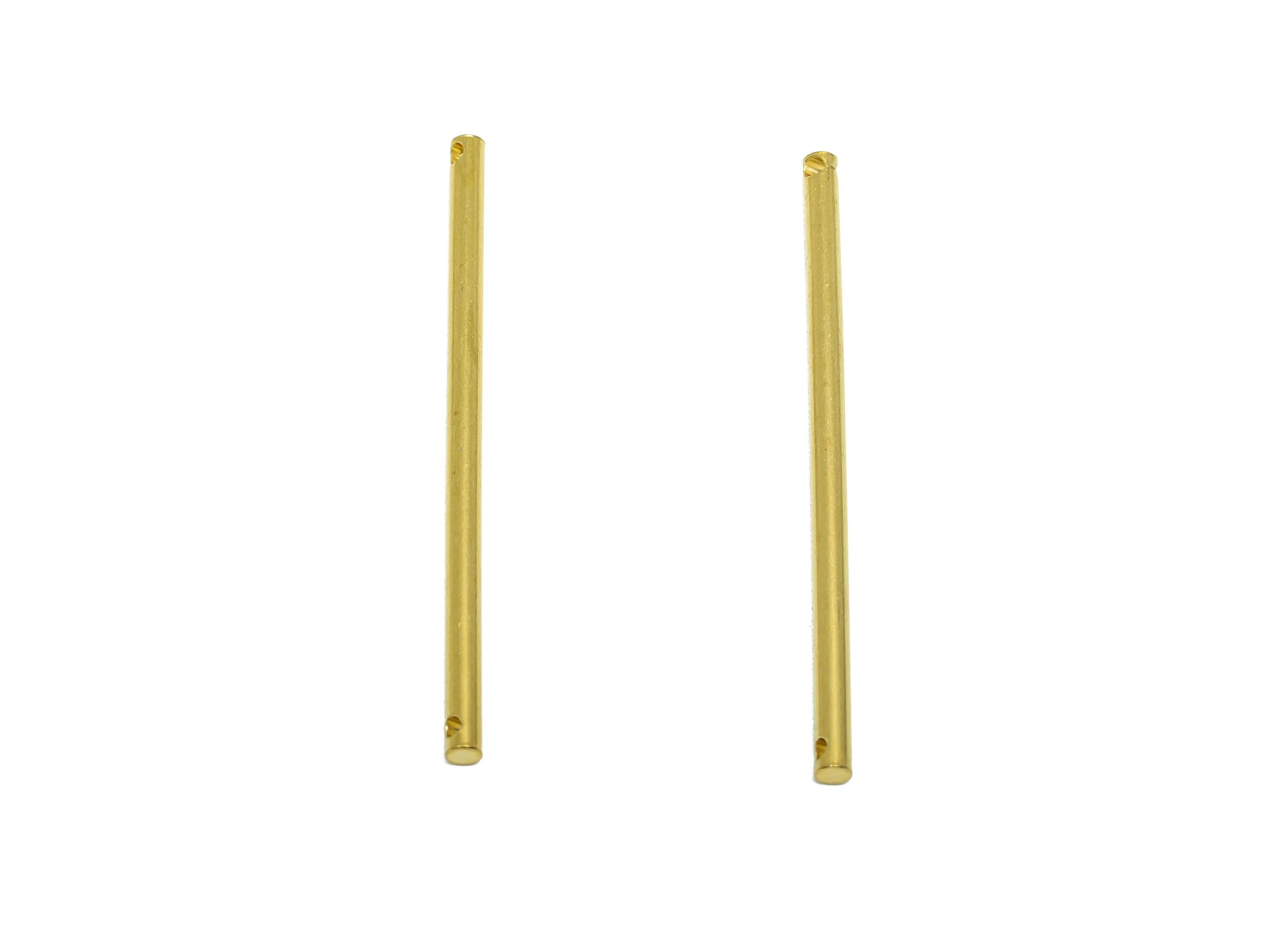 2.0*40mm Bar Earring Connector - Brass Minimalist Bar Pendant - Sleek Stick Earring Charm - Clean Line - Chic Bar Accessories - PP10883 - DOMEDBAZAAR