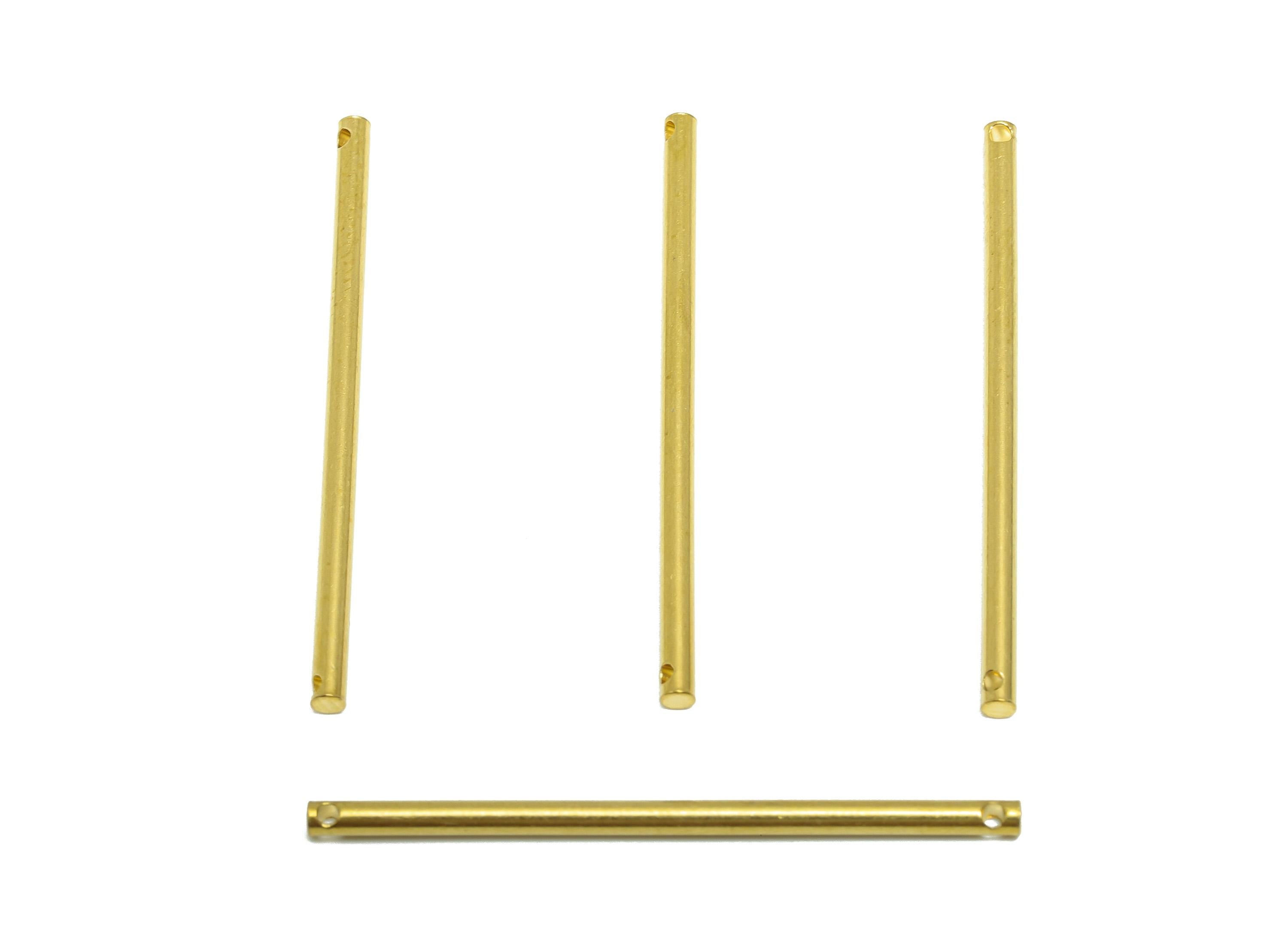 2.0*40mm Bar Earring Connector - Brass Minimalist Bar Pendant - Sleek Stick Earring Charm - Clean Line - Chic Bar Accessories - PP10883 - DOMEDBAZAAR