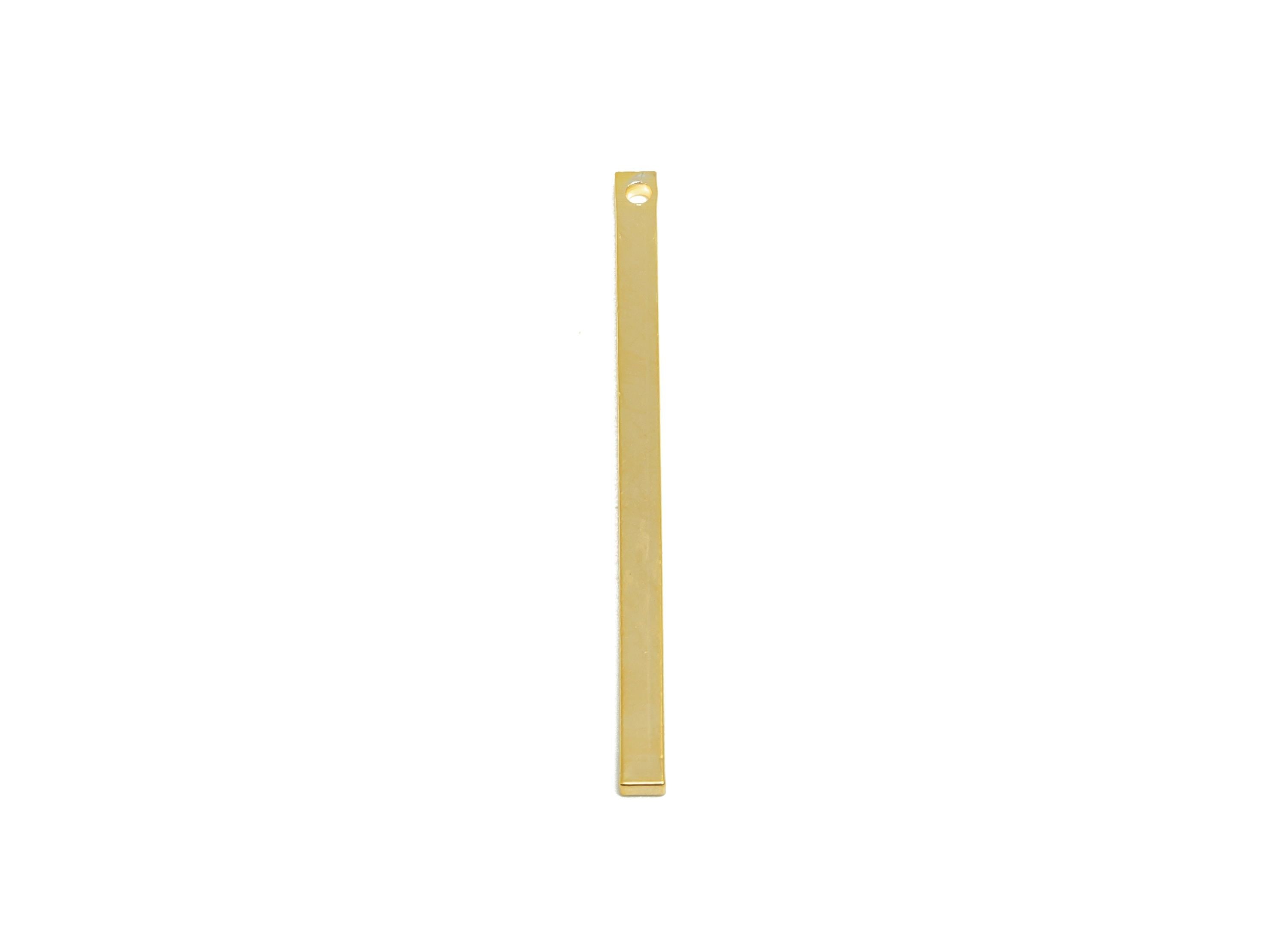 2*1*35mm Rectangle Earring Charm - Brass Minimalist Gold Slim Bar Pendant - Necklace Charm - Gold Jewelry - 18K Real Gold Plated - RGP10152 - DOMEDBAZAAR