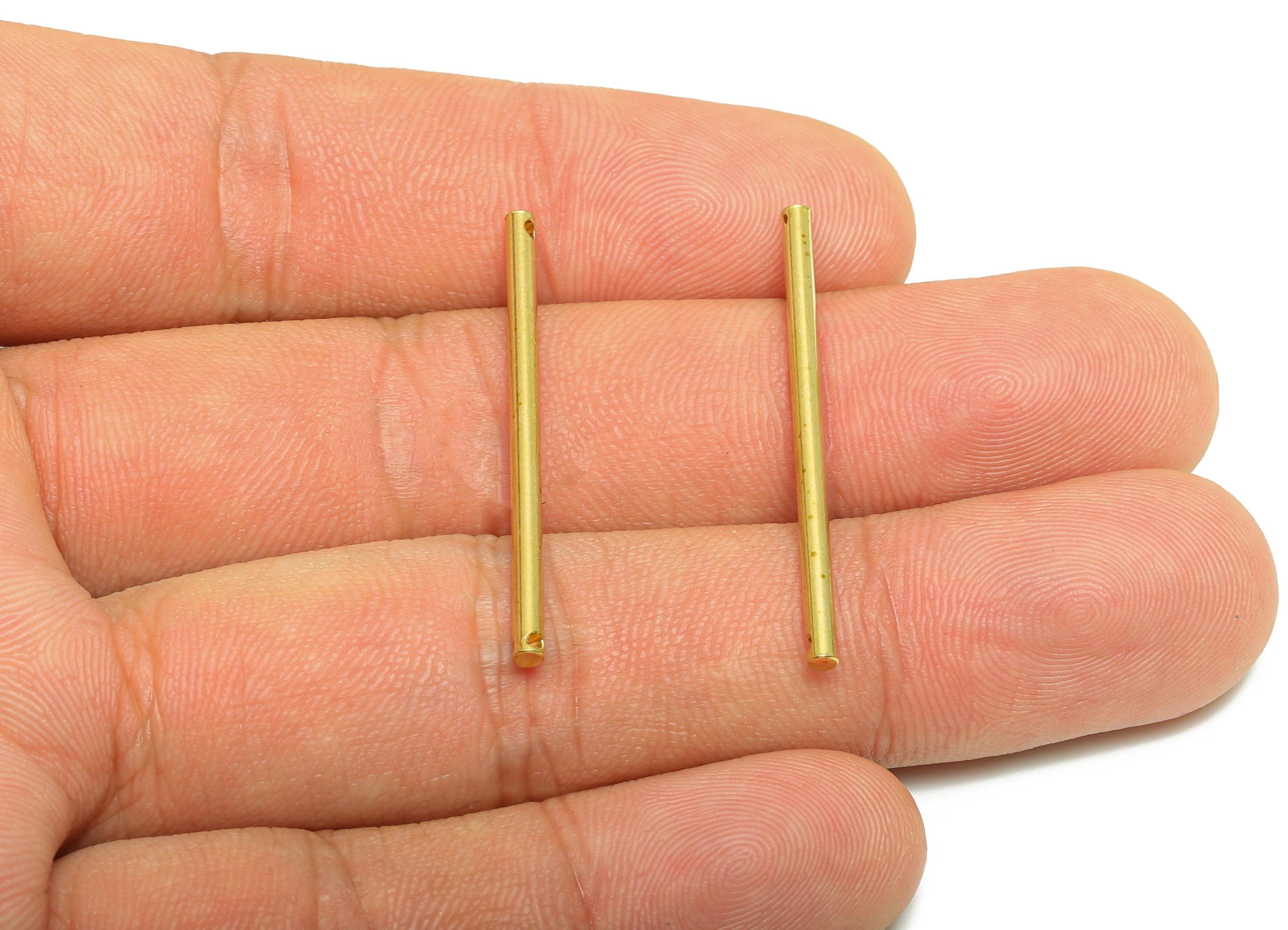 2.0*35mm Stick Earring Charm - Brass Minimalist Bar Pendant - Brass Connector Solid Cylinder - Crafting Connector - Jewelry Making - PP10882 - DOMEDBAZAAR