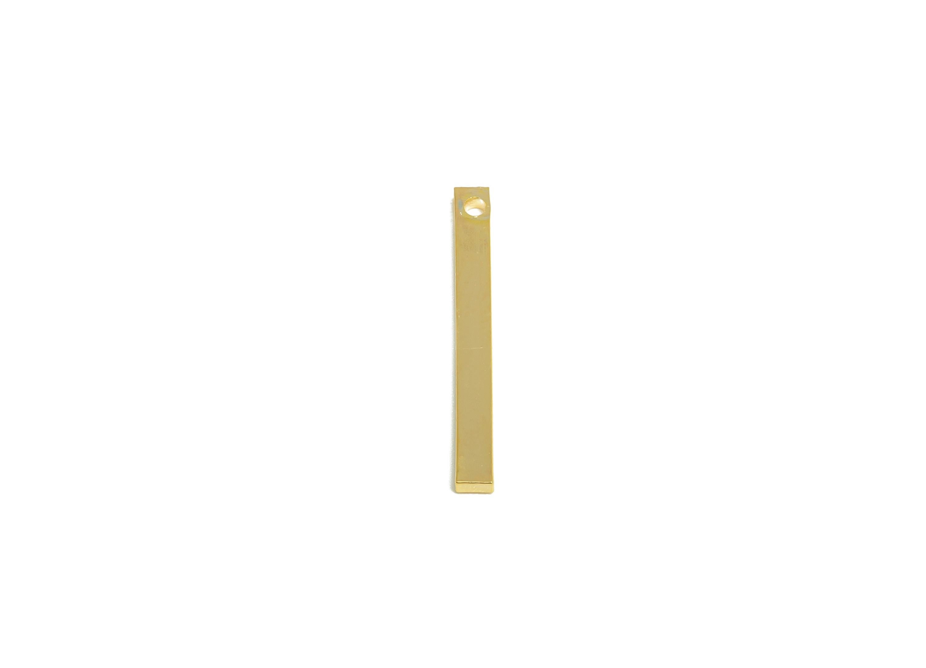 2*1*20mm Rectangle Earring Charm - Brass Minimalist Gold Slim Bar Pendant - Necklace Charm - Gold Jewelry - 18K Real Gold Plated - RGP10147 - DOMEDBAZAAR