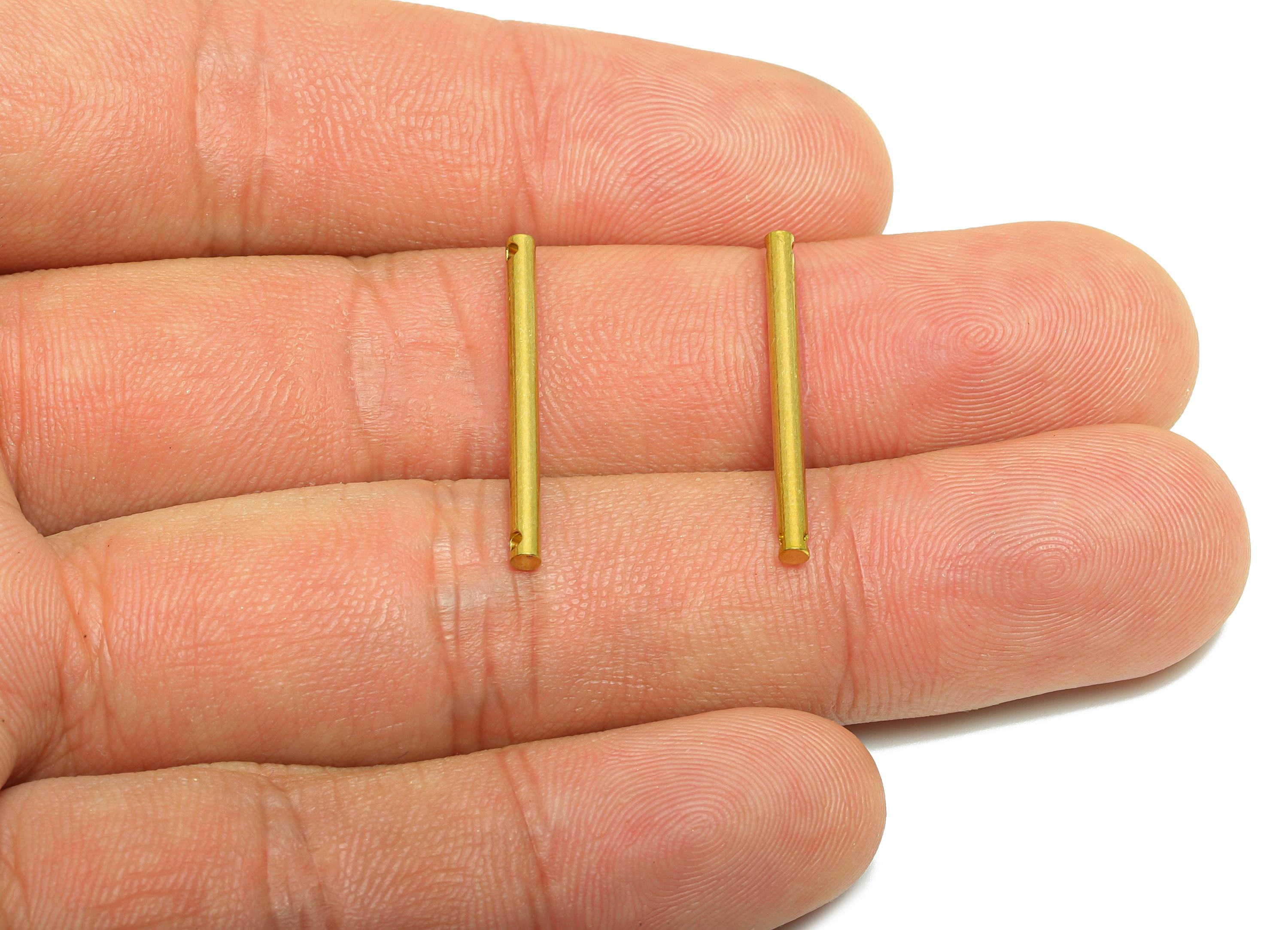 2.0*25mm Stick Earring Charm - Brass Minimalist Bar Pendant - Connector  Solid Cylinder - Jewelry Making Rod - Crafting Connector - PP10880 - DOMEDBAZAAR