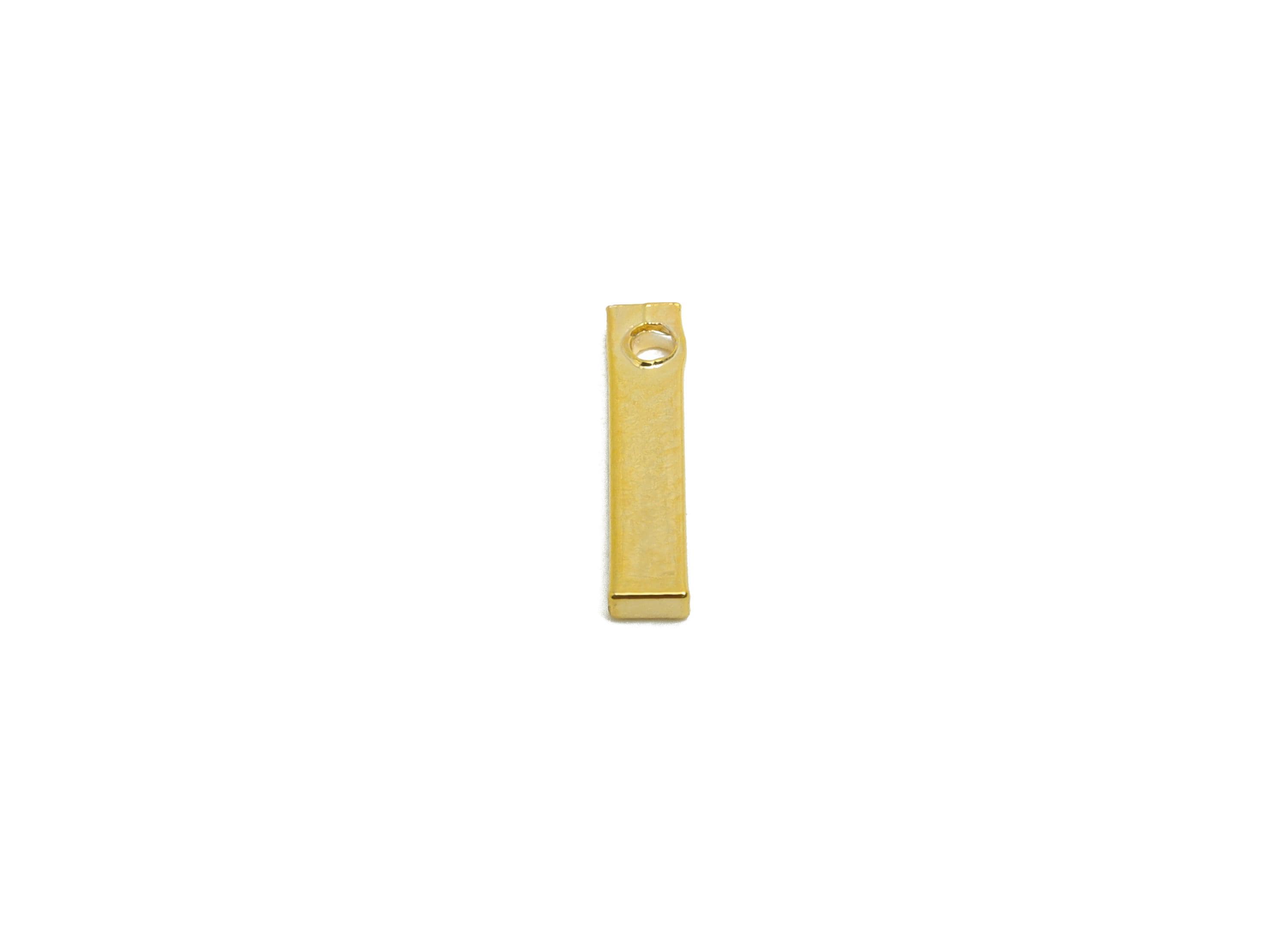 2*1*20mm Rectangle Earring Charm - Brass Minimalist Gold Slim Bar Pendant - Necklace Charm - Gold Jewelry - 18K Real Gold Plated - RGP10145 - DOMEDBAZAAR