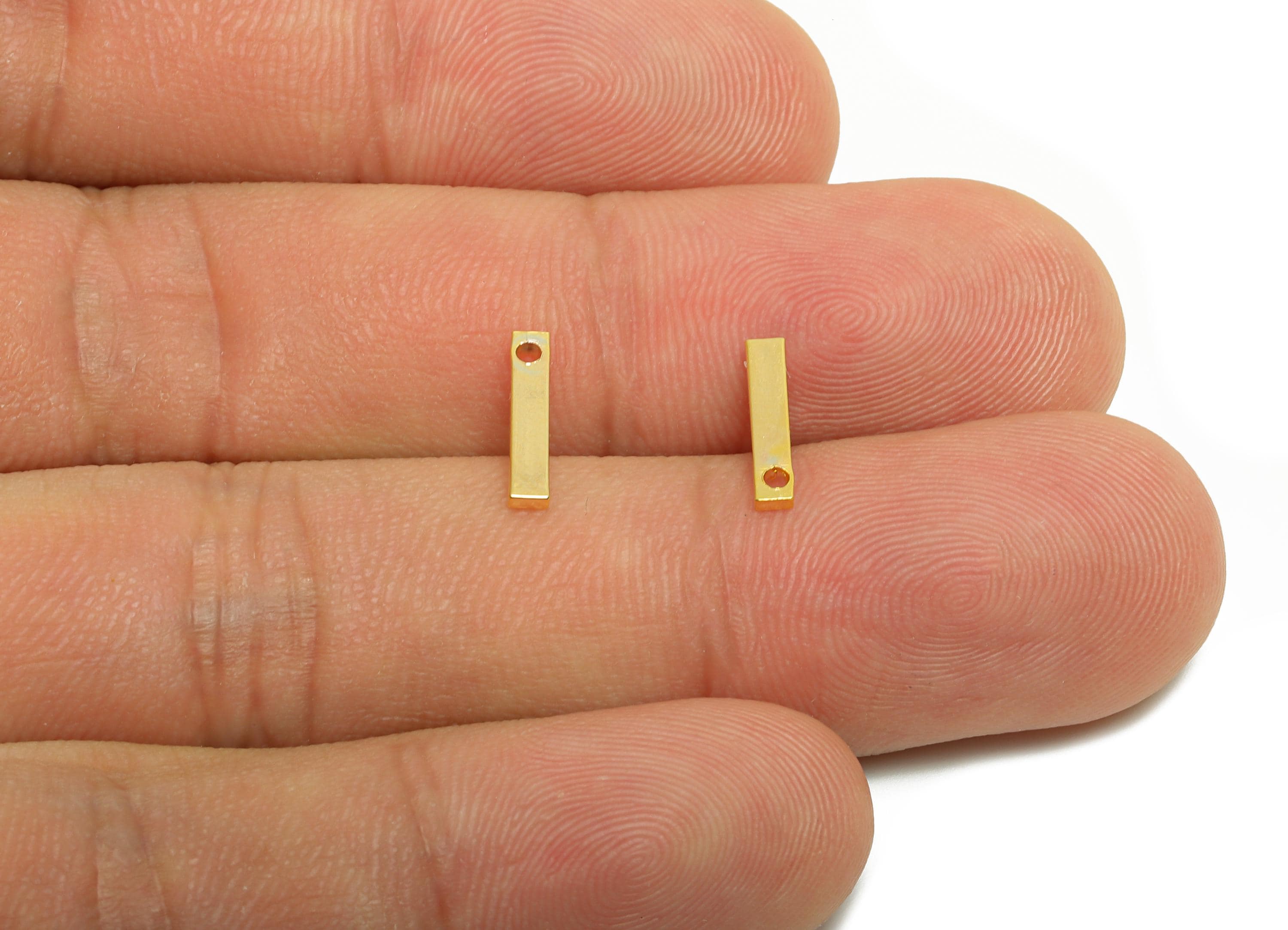 2*1*20mm Rectangle Earring Charm - Brass Minimalist Gold Slim Bar Pendant - Necklace Charm - Gold Jewelry - 18K Real Gold Plated - RGP10145 - DOMEDBAZAAR