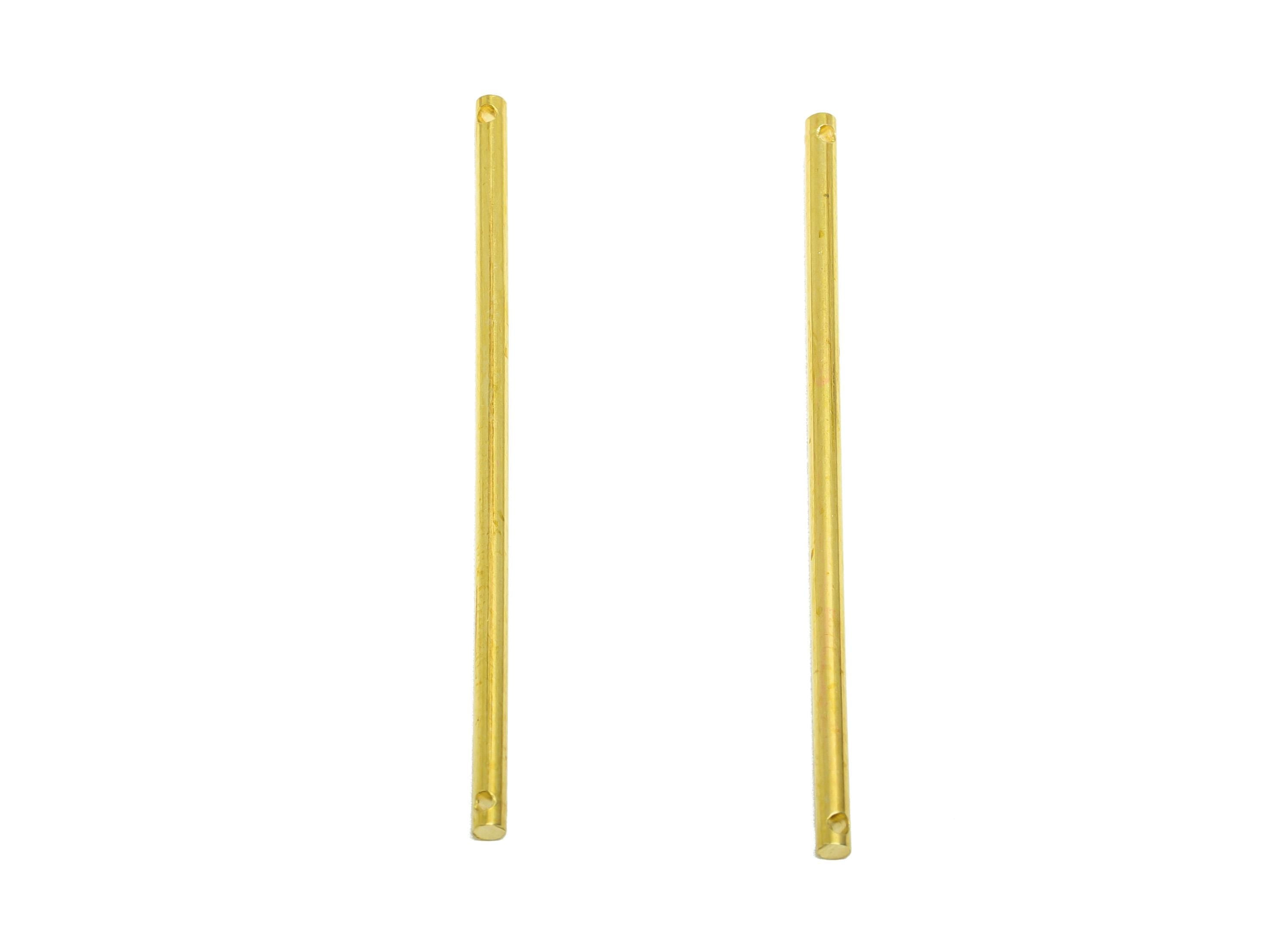 2.0*50mm Stick Earring Charm - Raw Brass Minimalist Bar Pendant - Connector  Solid Cylinder - Jewelry Making - Crafting Connector - PP10885 - DOMEDBAZAAR