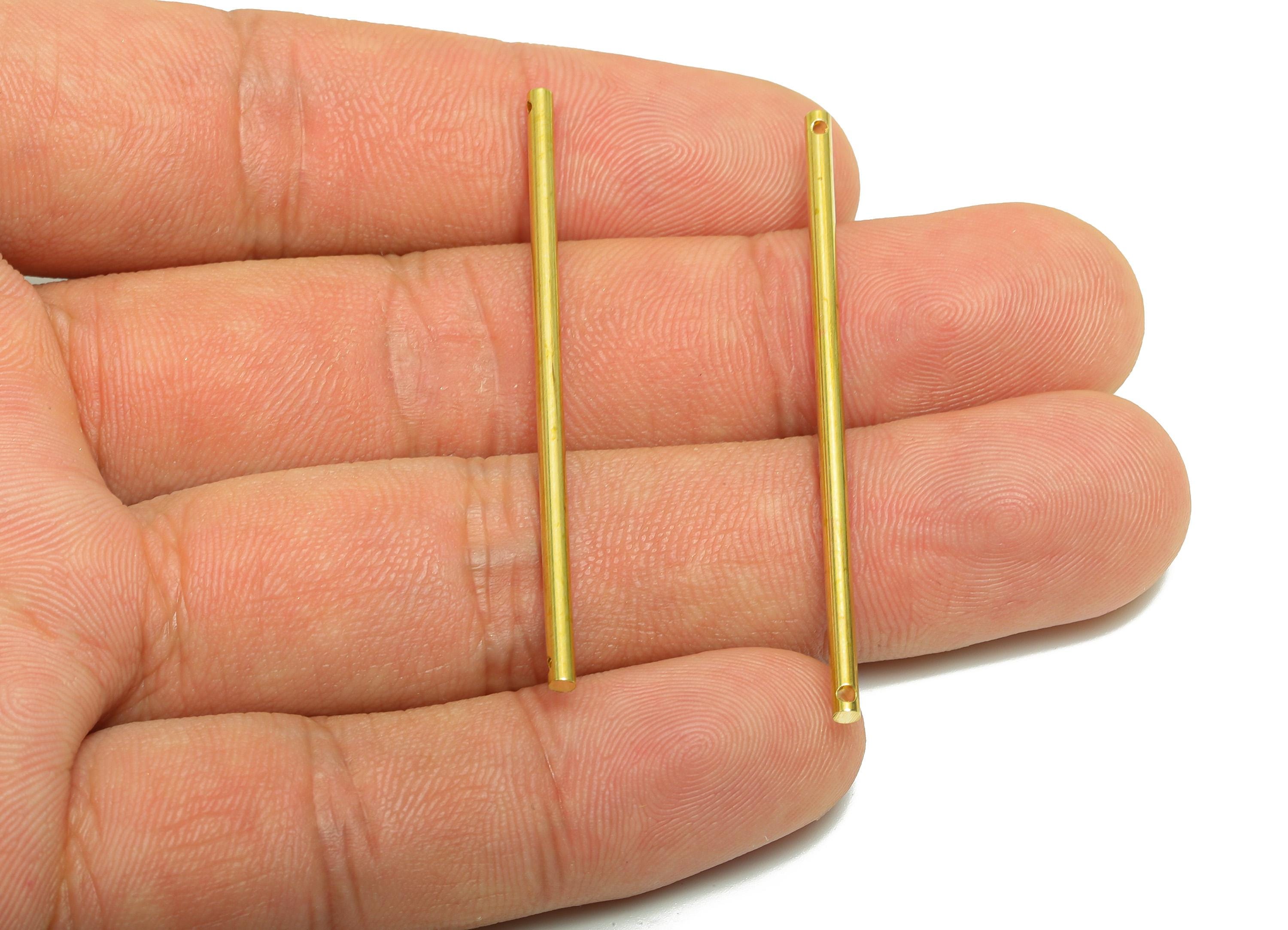 2.0*50mm Stick Earring Charm - Raw Brass Minimalist Bar Pendant - Connector  Solid Cylinder - Jewelry Making - Crafting Connector - PP10885 - DOMEDBAZAAR